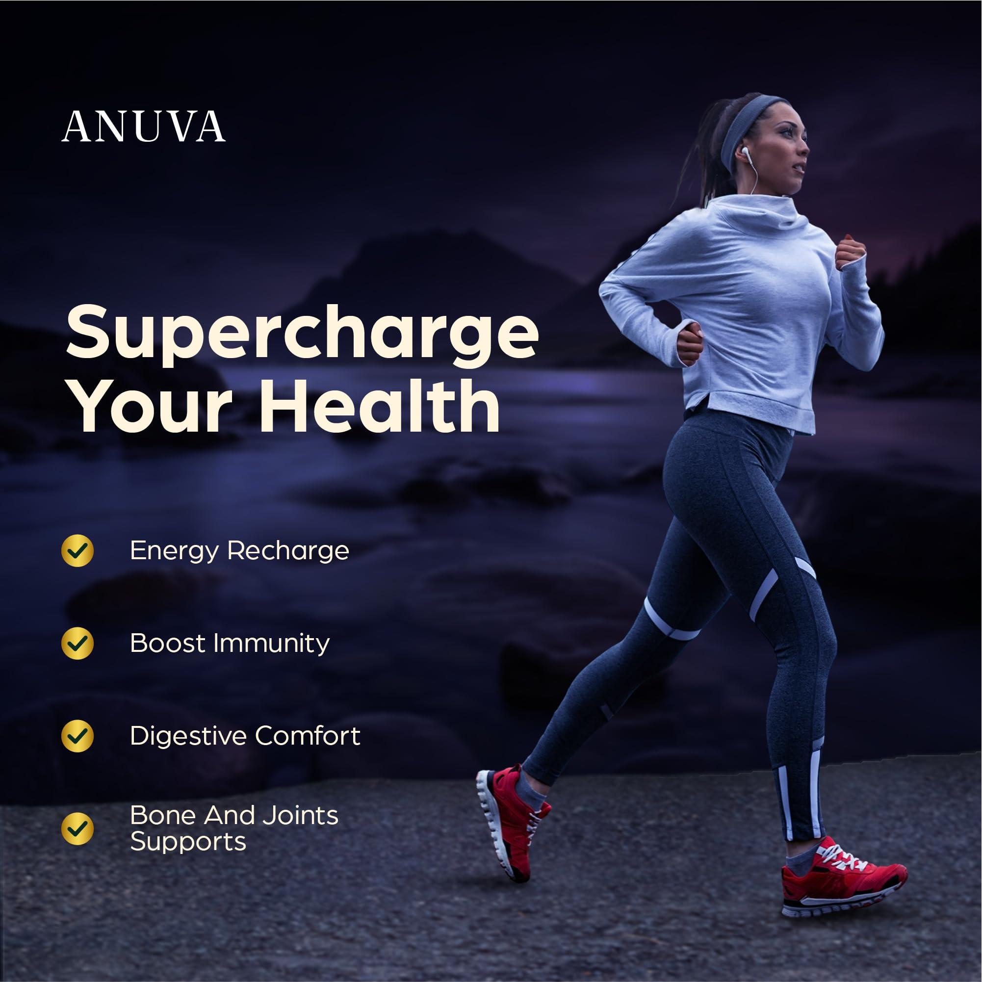 Anuva 16-in-1 Sea Moss Capsules | Black Seed Oil, Ashwagandha, with Vitamin C, D3, Turmeric, Burdock, Bladderwrack & Multi-Minerals | Immune, Skin, Joint & Energy Support | 60 Veggie Capsules Anuva uk supplements