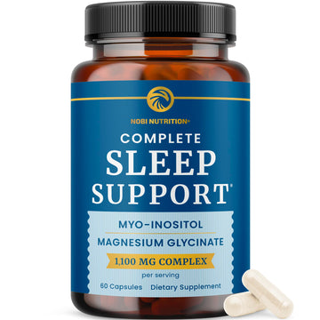 Complete Sleep Support | Myo Inositol + Magnesium Glycinate | Restful Sleep & Relaxation Support | 1100MG Complex | Melatonin-Free, Non-GMO | Inositol Supplement with Magnesium-Glycinate | 60 Ct Nobi Nutrition uk supplements
