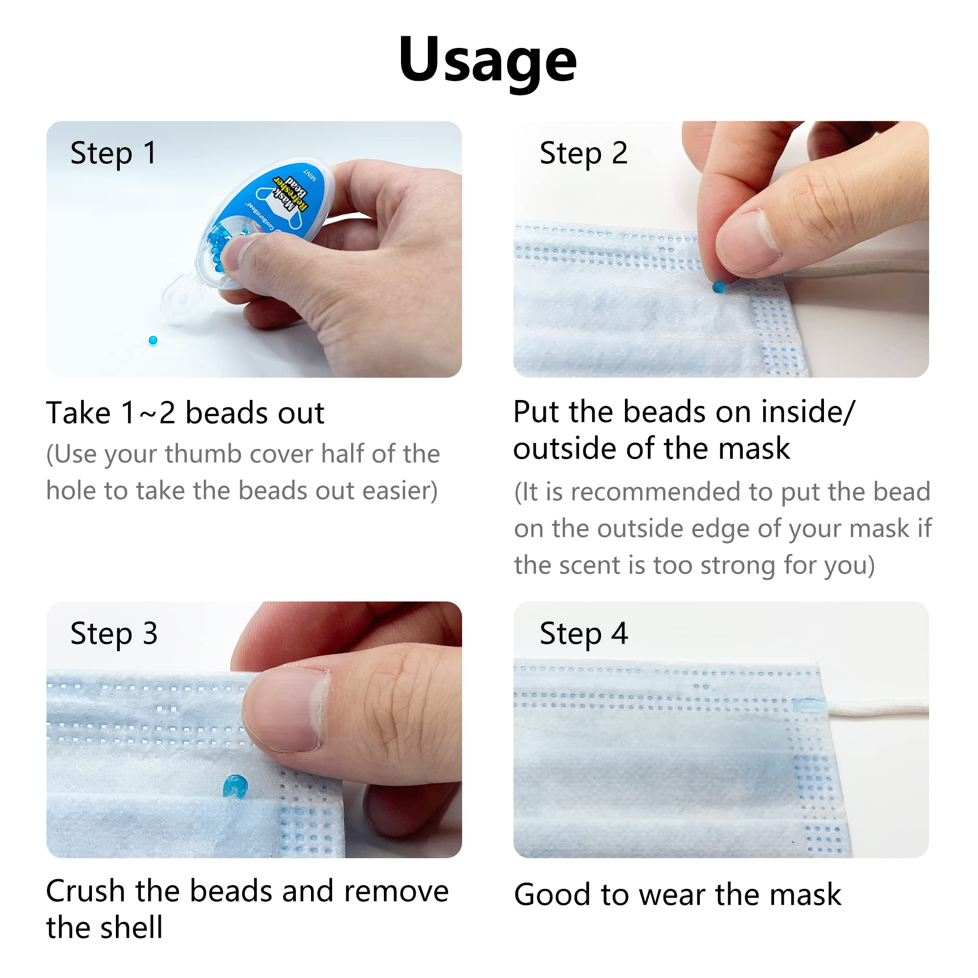 CoolBurstBead Face Mask Refresher, Long-Lasting & Strong Refreshing Fragrance, 4-Pack CoolBurstBead uk supplements