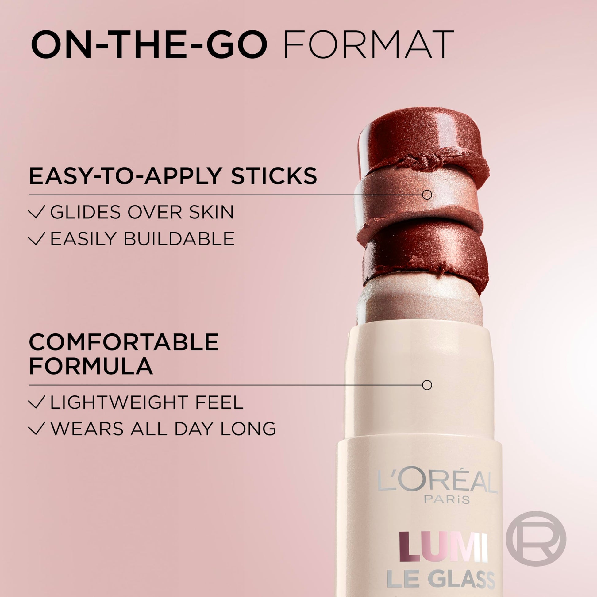 L'Oreal Paris True Match Lumi Le Glass Highlighter Stick, Reflective, Translucent, Glassy Highlighter for Face and Body, 620 Pink Ballet, 0.17 Oz L'Oreal Paris uk supplements