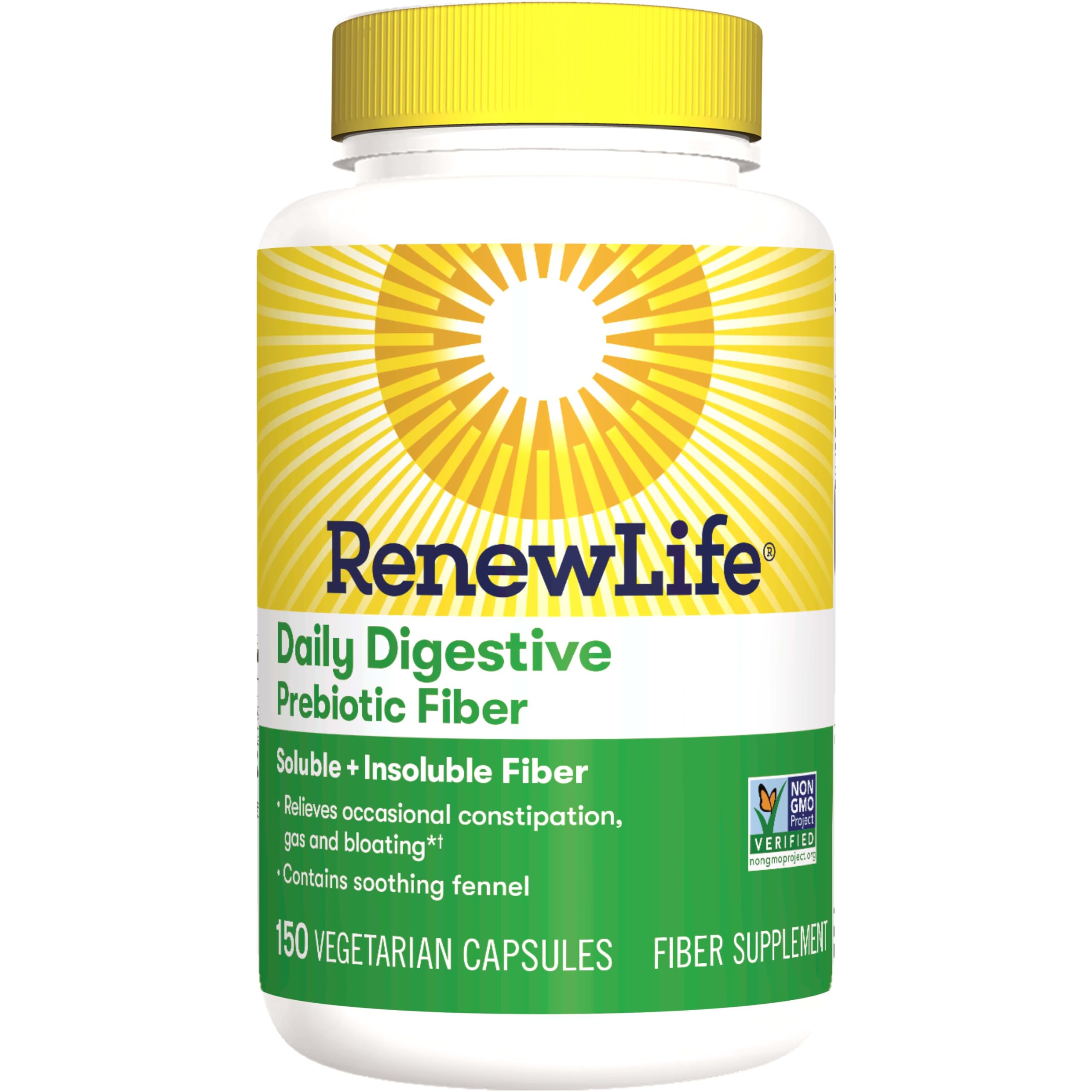 Renew Life Adult Daily Digestive Prebiotic Fiber, 150 Vegetarian Capsules Renew Life uk supplements