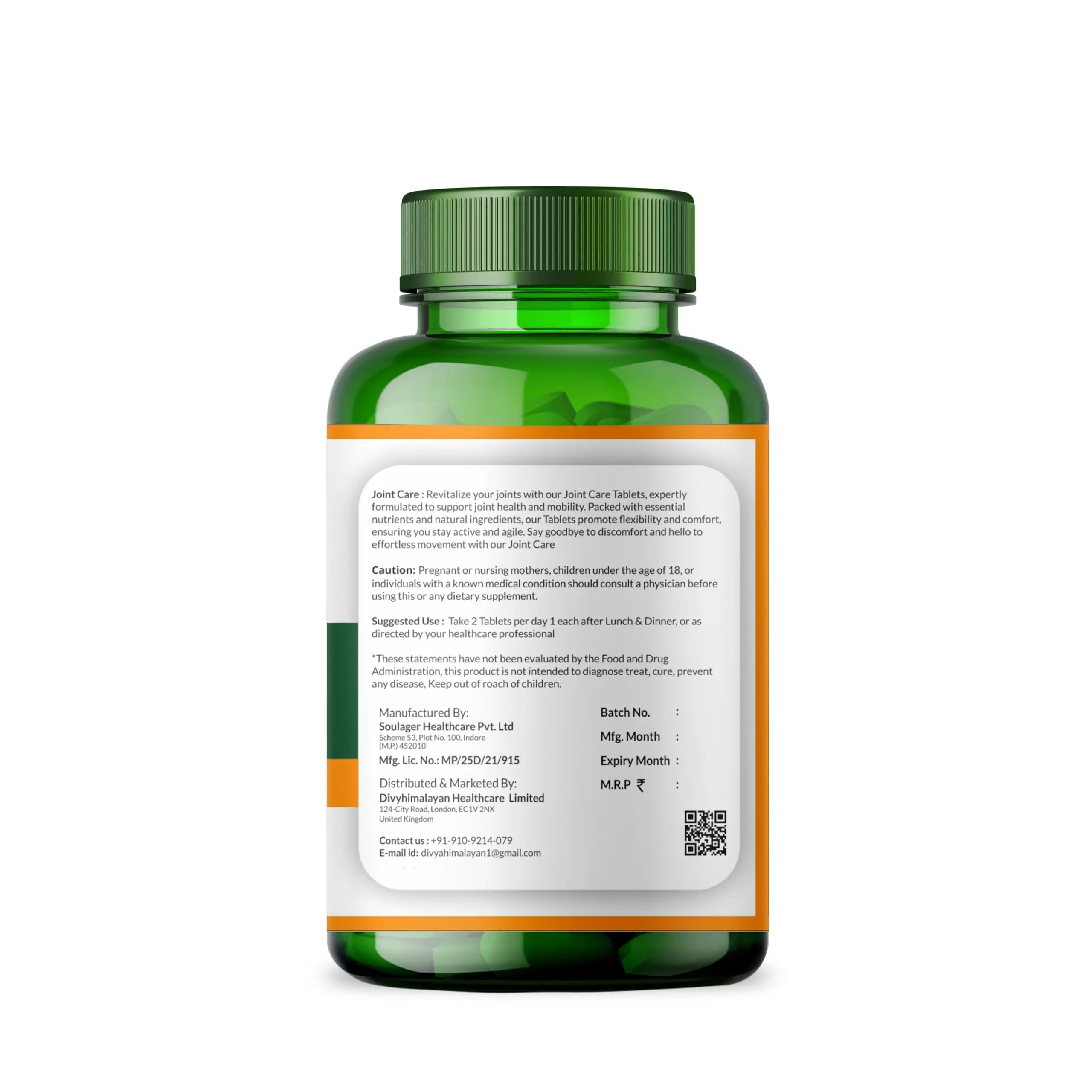 Divya Himalayan Plant-Based Joint Care Supplement, 60 Tablets, Improves Joint Flexibility, Strengthen Muscles | Supports Mobility for Men Women Old Age - 60 Joint Support Tablet Divya Himalayan uk supplements