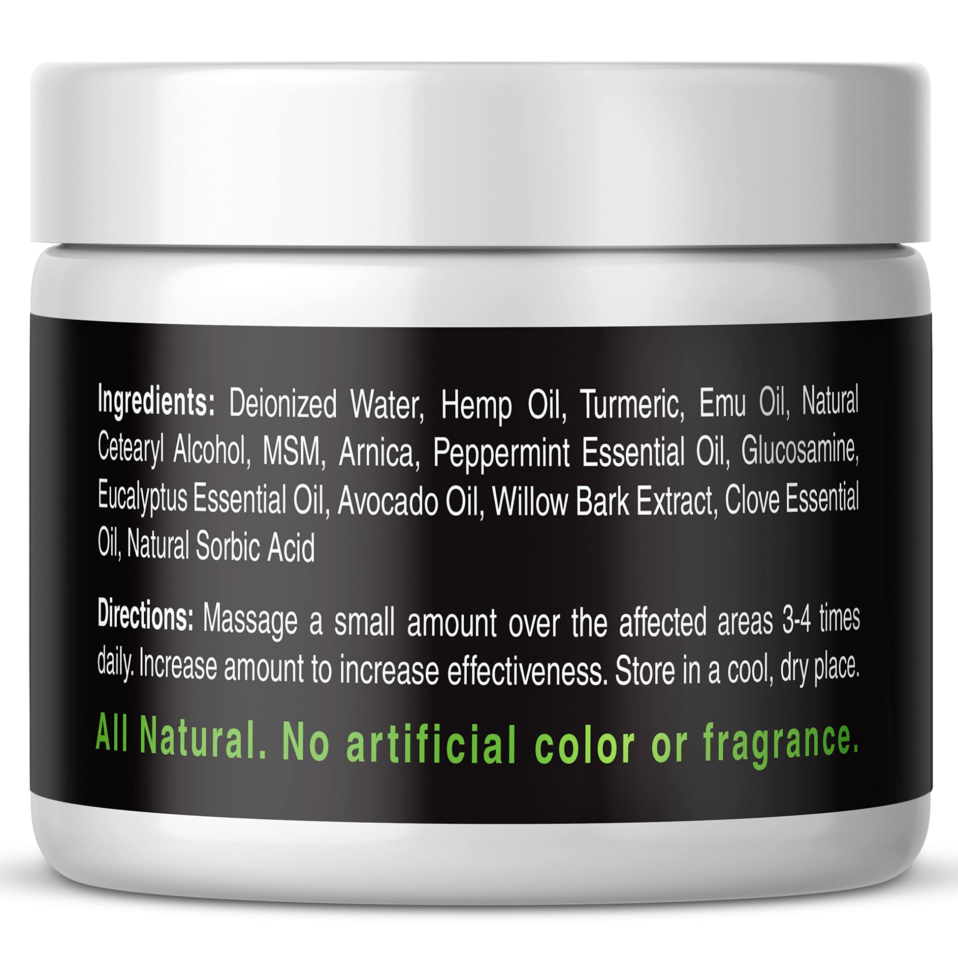 Health Revolution Hemp Arnica Cream Maximum Strength - Soothes Muscles, Joints, Feet, Nerve, Back, Knee, Hip, with Arnica, MSM, Emu, Turmeric - Expertly Formulated 4oz Health Revolution uk supplements