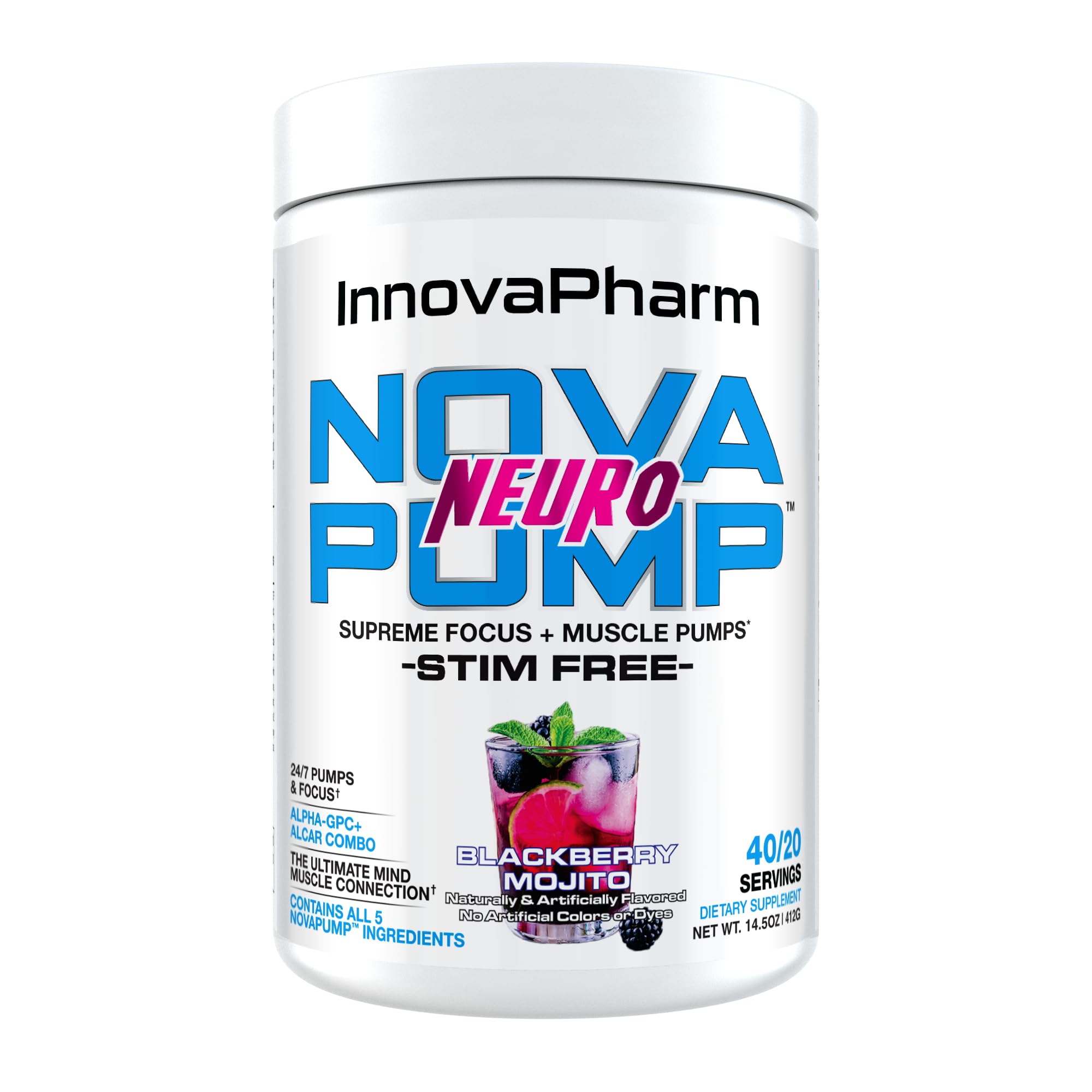 InnovaPharm NOVAPUMP Neuro (BlackBerry Mojito) Powder - 14.5 Ounces InnovaPharm uk supplements