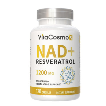VitaCosmoX NAD+ Supplement 1,200mg per Serving,120 Capsules (Nicotinamide Adenine Dinucleotide) - 60 Servings, Gluten-Free, Vegan VitaCosmoX uk supplements