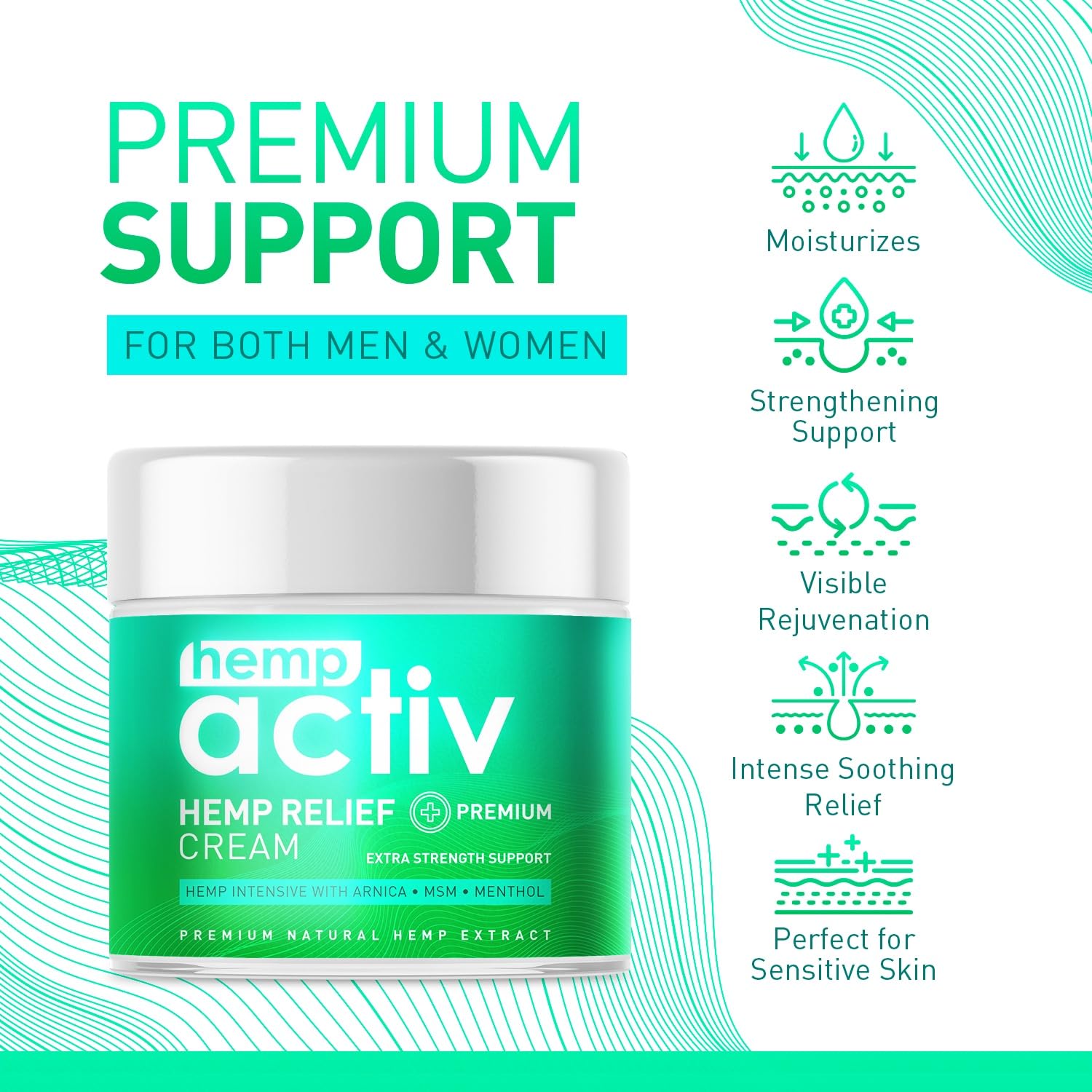 HEMPACTIV Cooling Hemp Cream – Menthol, MSM & Arnica – Fast-Absorbing, Non-Greasy Formula for Muscles & Joints – 4oz Best-Value Size HEMPACTIV uk supplements