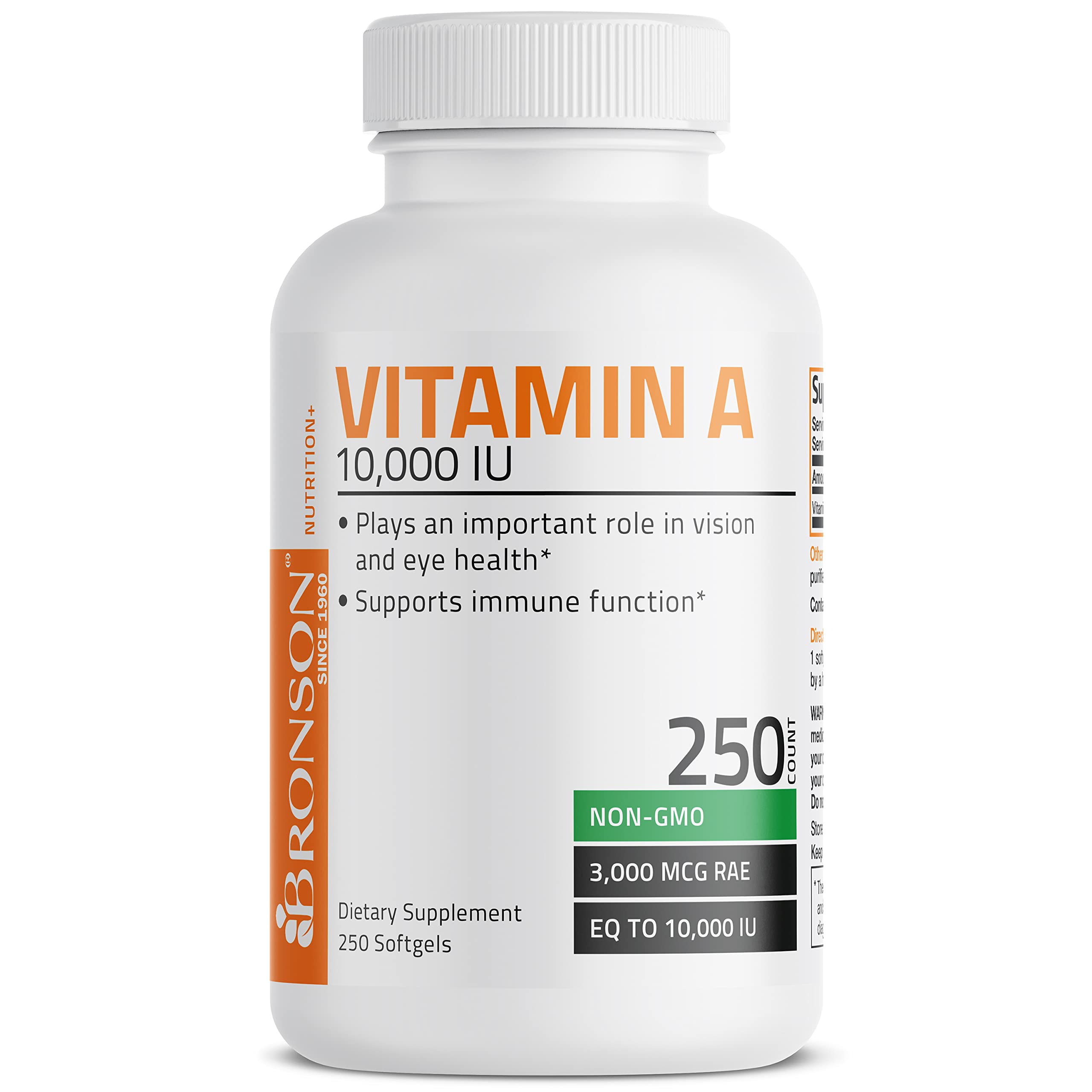 Bronson Vitamin A 10,000 IU Premium Non-GMO Formula Supports Healthy Vision Bronson uk supplements