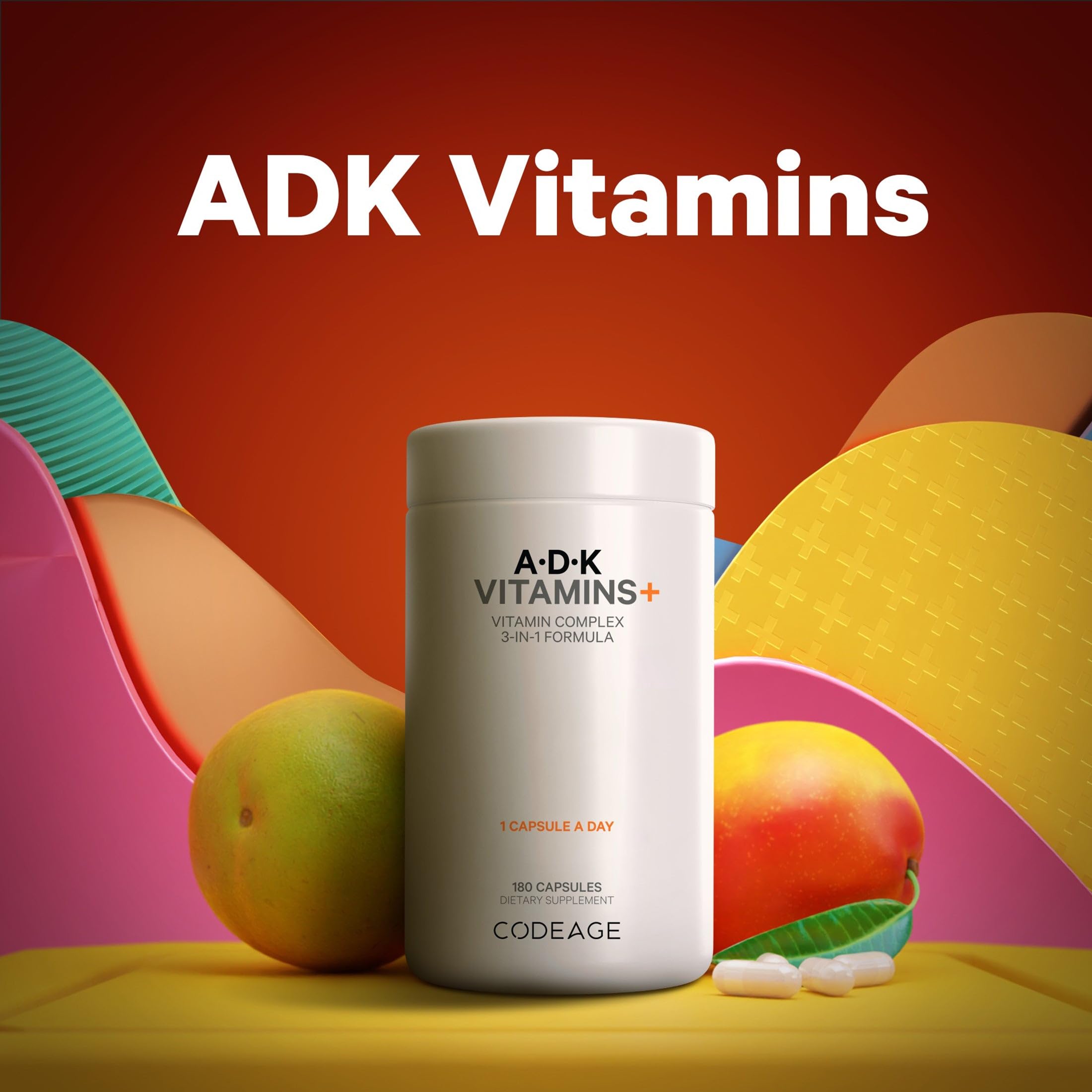 Codeage Daily ADK Vitamin & Probiotic Bundle – Vitamin A Retinyl Palmitate, Vitamin D3 Cholecalciferol, Vitamin K, 50 Billion CFU SBO Probiotic Blend, Non-GMO Codeage uk supplements