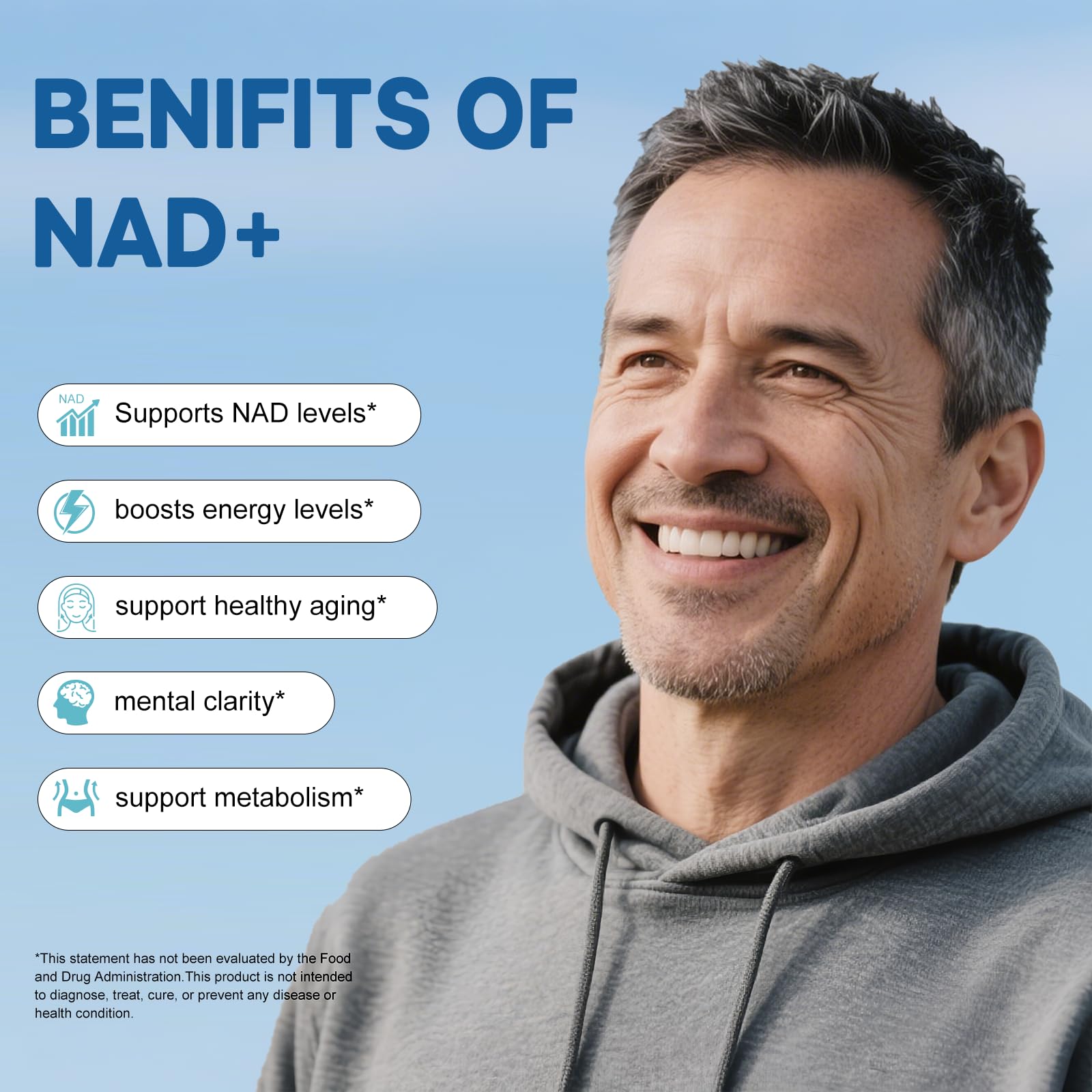 BEWORD Liposomal NAD 2000 Mg, 180 Capsules, 4-in-1 Formula with Liposomal NAD, Trans-Resveratrol, Non-GMO | Energy Support BEWORD uk supplements