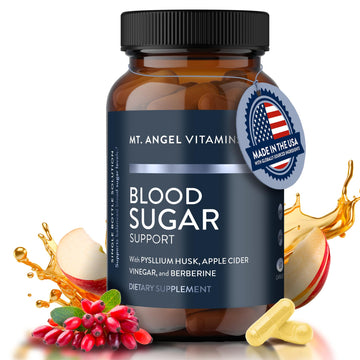 Mt. Angel Vitamins Blood Sugar Support Supplement - Natural Supplement with Pysllium Husk, Berberine with Ceylon Cinnamon, and Apple Cider Vinegar - Supports Healthy Blood Sugar Levels - 60 Capsules Mt. Angel Vitamins uk supplements