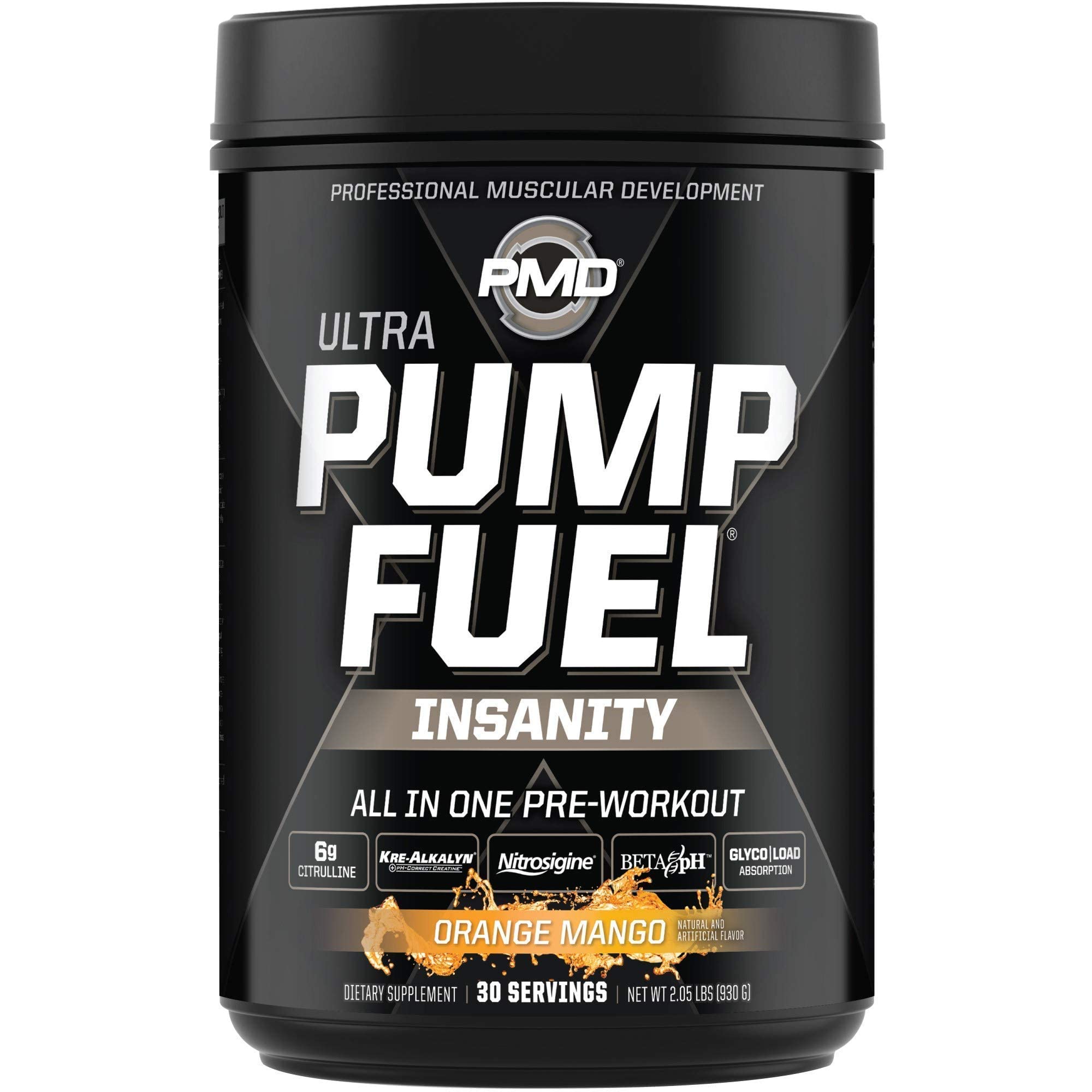 PMD Sports Ultra Pump Fuel Insanity - Pre Workout - Tropical Orange Mango (30 Servings) PMD uk supplements