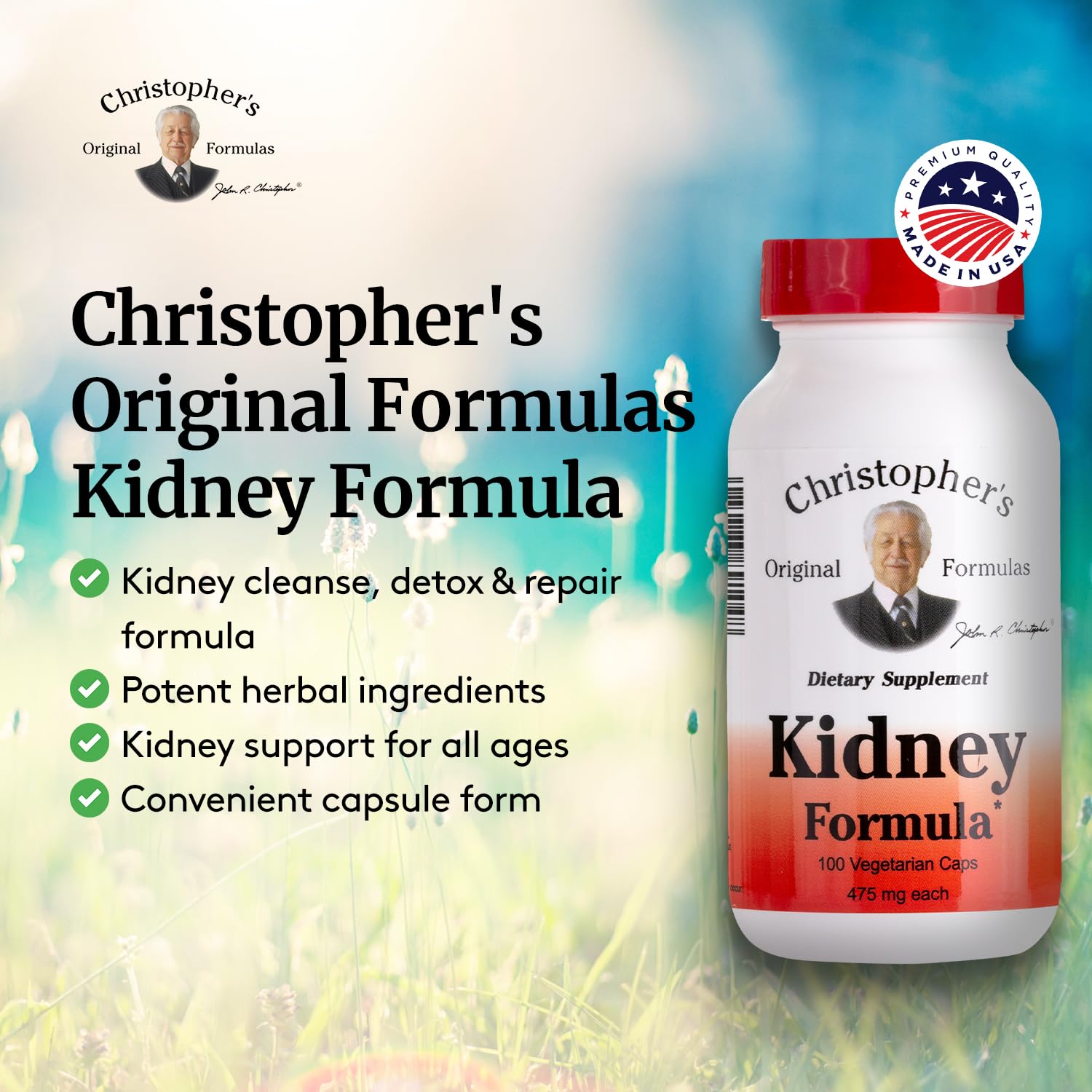 Christopher's Original Formulas Kidney Formula - Kidney Cleanse Detox & Repair Formula - Herbal Blend for Kidney Support Christopher's Original Formulas uk supplements
