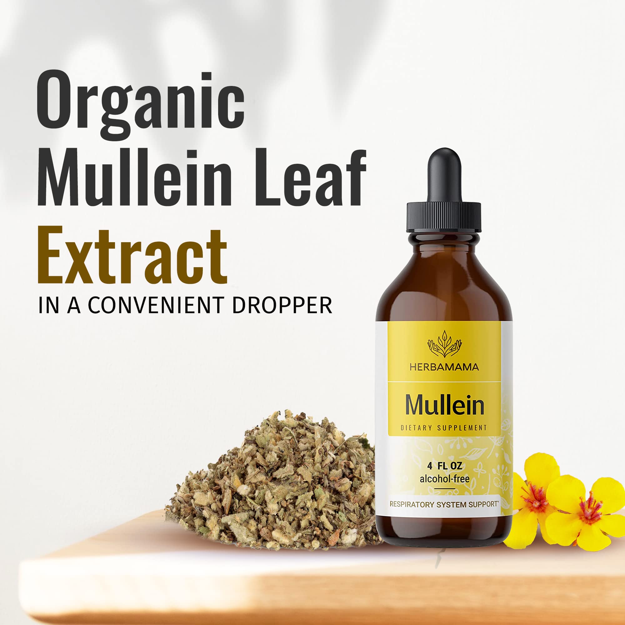 Mullein Leaf Tincture - Lung Cleanse - Vegan Mullein Drops - Lung Detox HERBAMAMA uk supplements