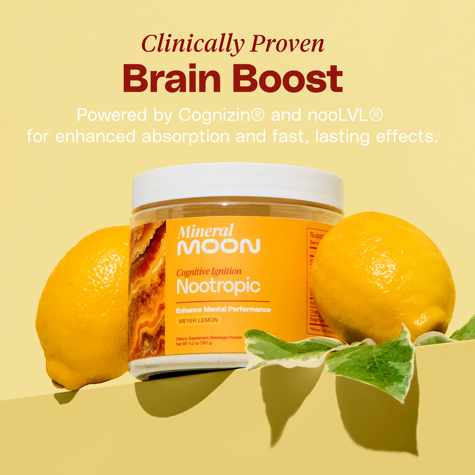 Mineral Moon Premium Cognitive Ignition Nootropic Powder - Brain Supplements For Memory & Focus - Sage Extract, B Vitamins,Cognizine Citicoline& nooLVL - Supports Mental Clarity - No Caffeine or Sugar Mineral Moon uk supplements