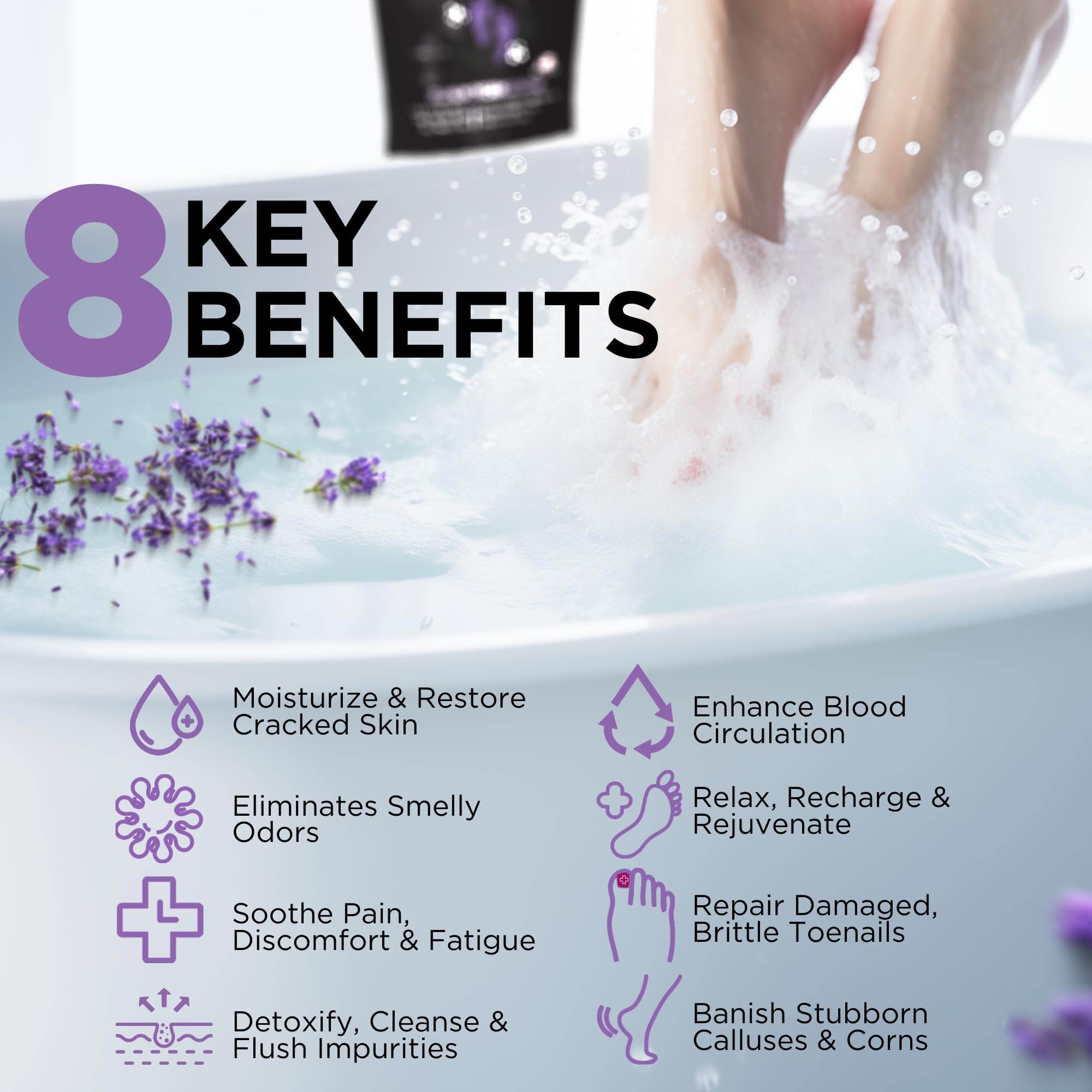 Calming Lavender Foot Soak with Epsom Salt, Made in USA, Foot Soak Soothes Sore Tired DAILY REMEDY uk supplements