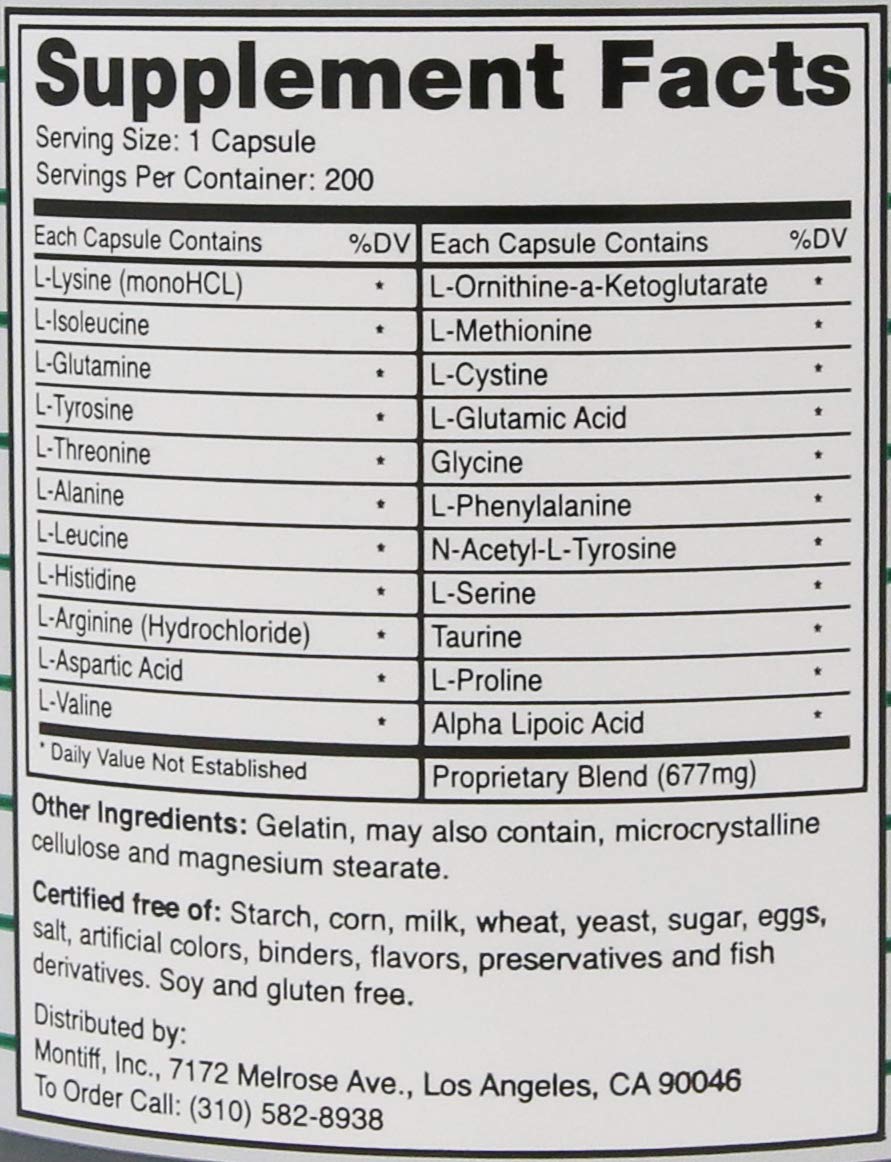 All Basic 677 mg 200 Capsules Montiff uk supplements
