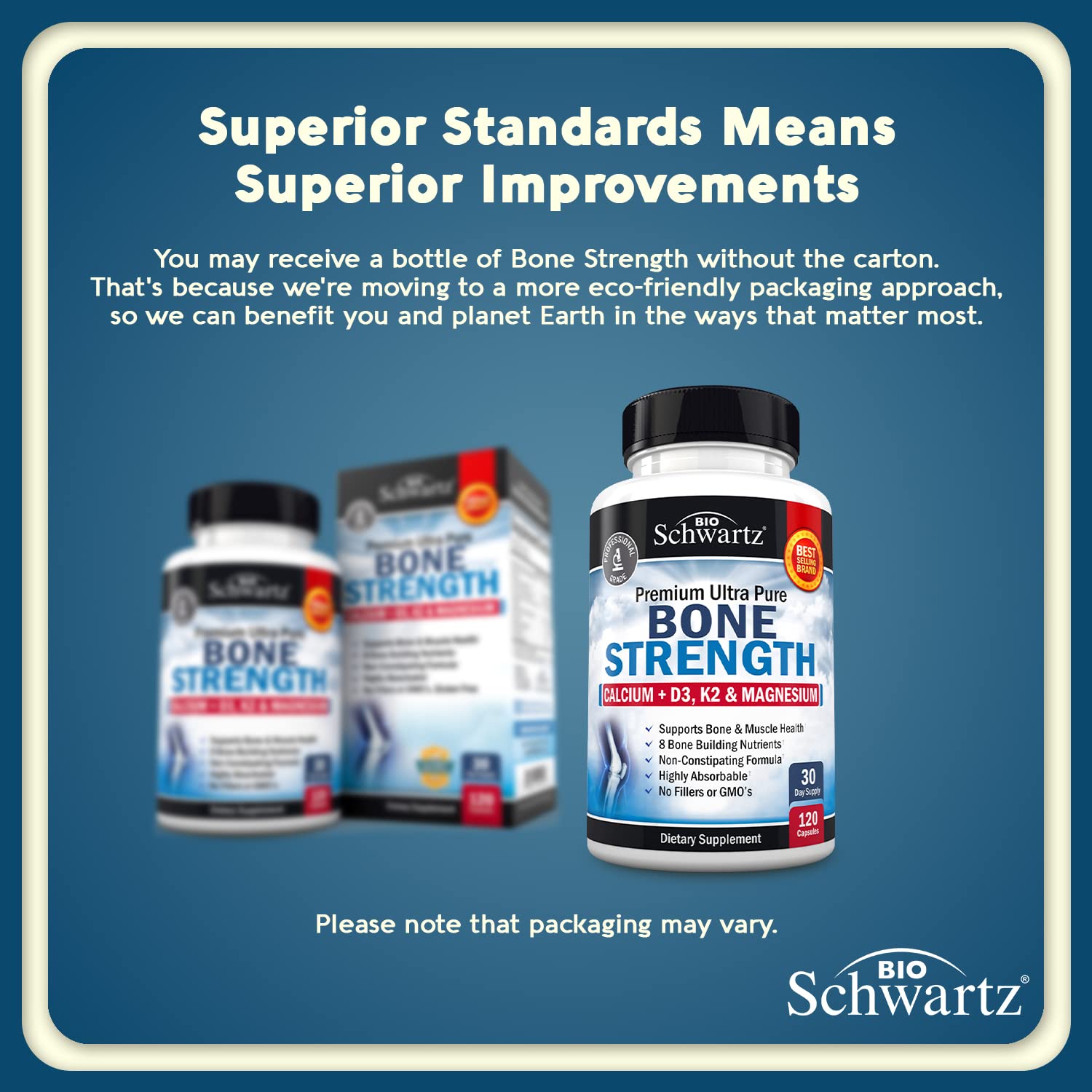 Bone Strength Supplement with Calcium + D3, K2 & Magnesium - Highly Absorbable BioSchwartz uk supplements