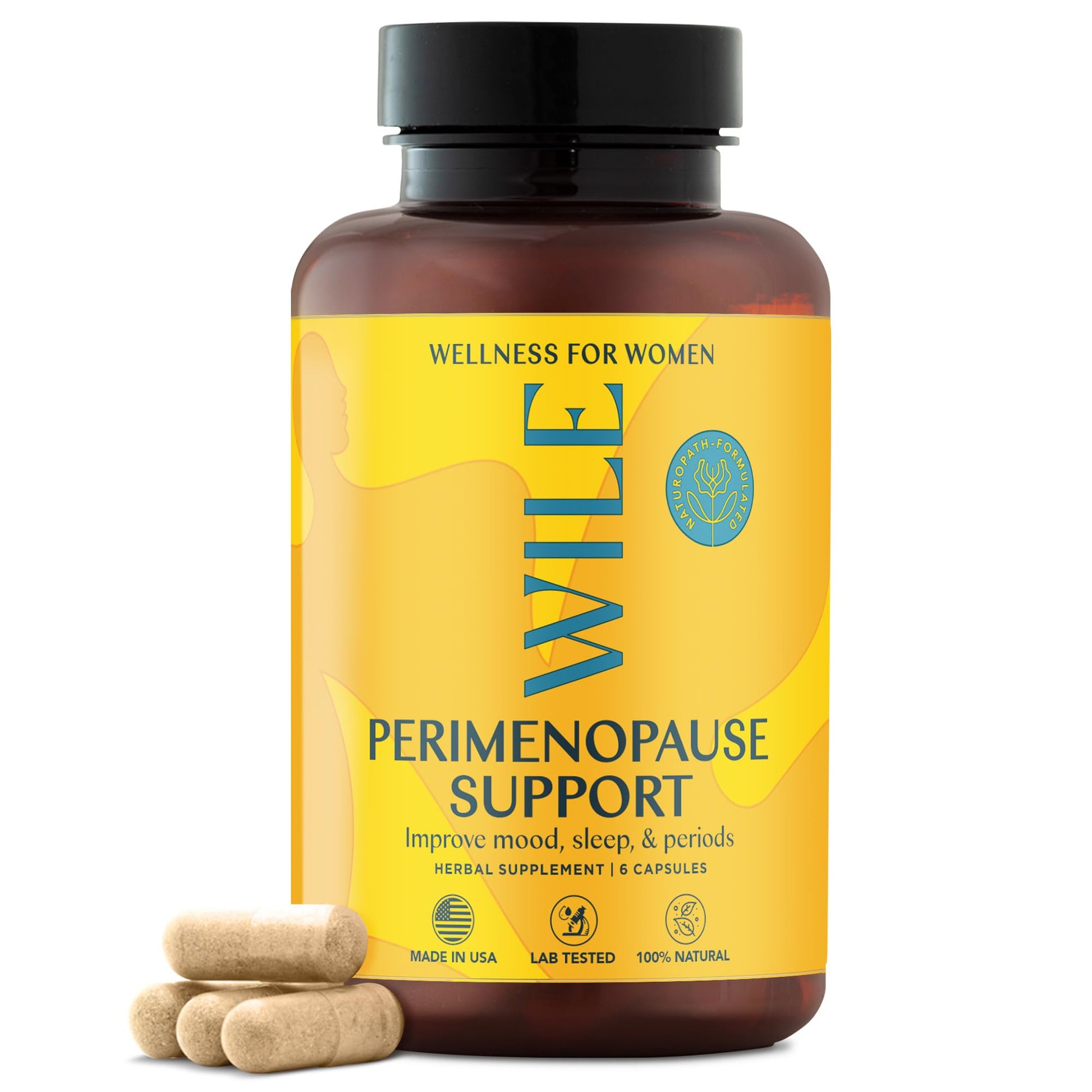WILE Menopause and Perimenopause Supplements for Women with Ashwagandha - Menopausal Symptoms Relief for Stress, Hot Flashes, Night Sweats - Healthy Sleep & Hormone Balance Support, Vegan, 30 Servings WILE uk supplements