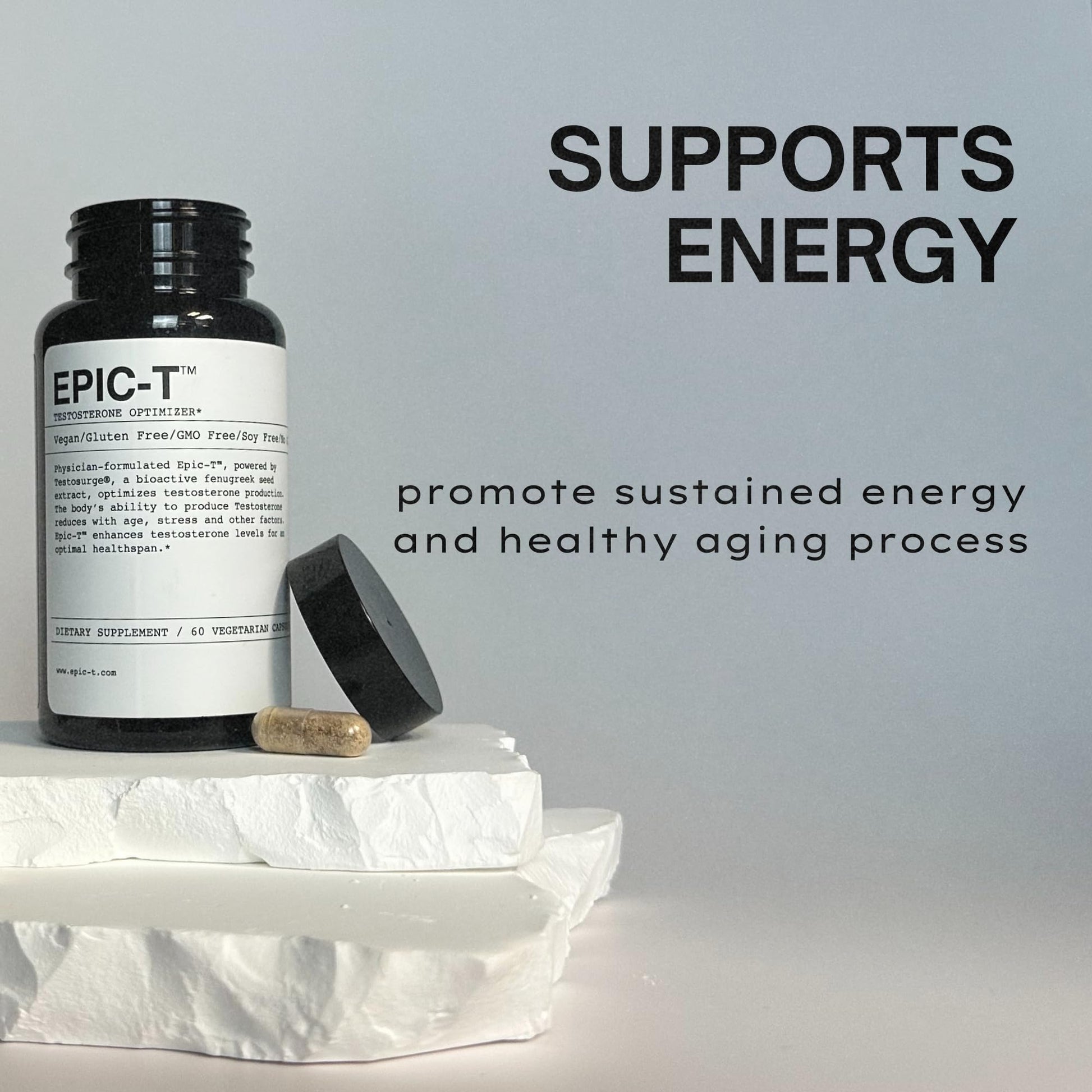 EPIC-T Testosterone Support Supplement for Men | Plant-Based Formula with Testosurge, B-Complex, B12, Zinc & Boron | Vegan, Non-GMO Daily Support EPIC uk supplements