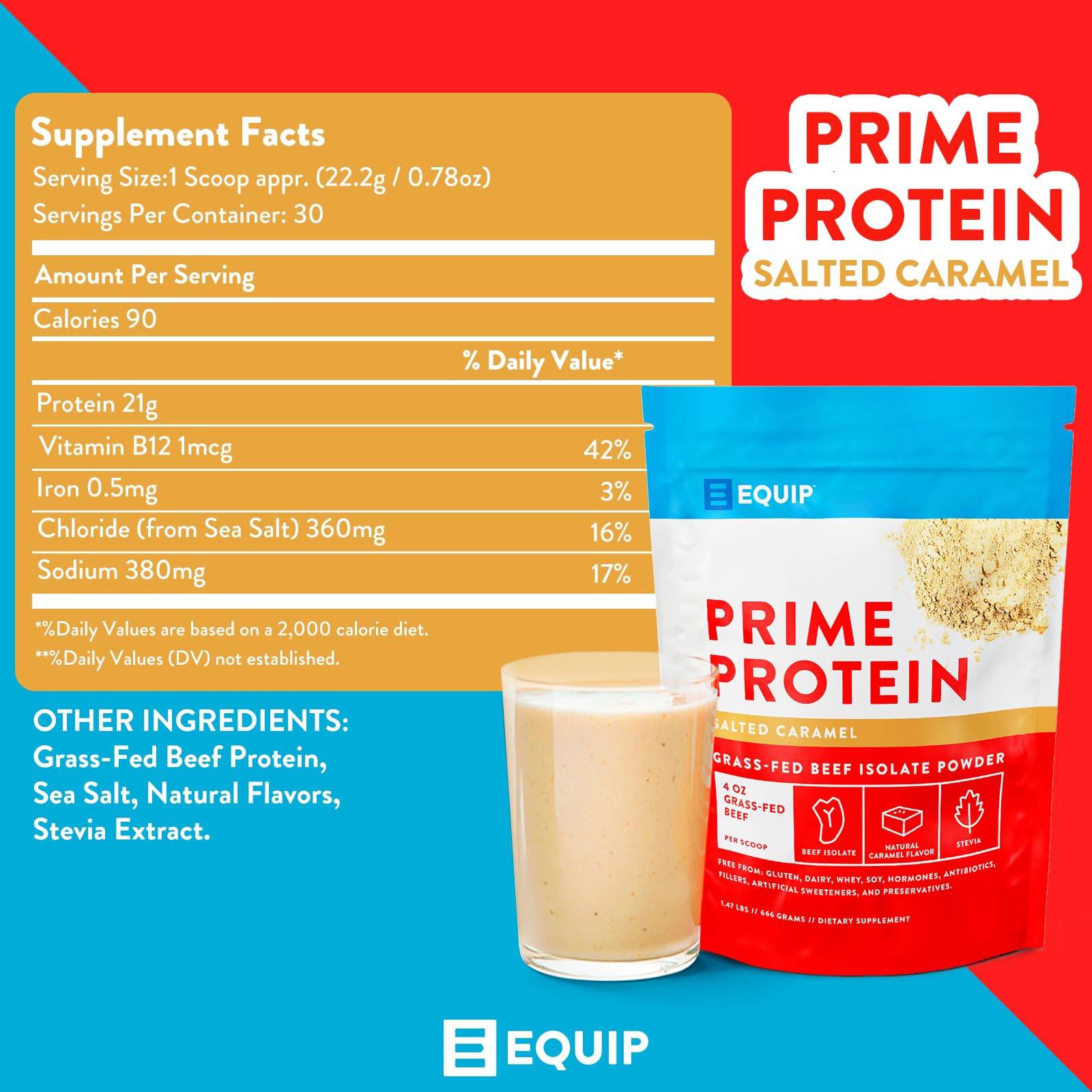Equip Foods Prime Protein - Grass Fed Beef Protein Powder Isolate - Paleo and Keto Equip uk supplements