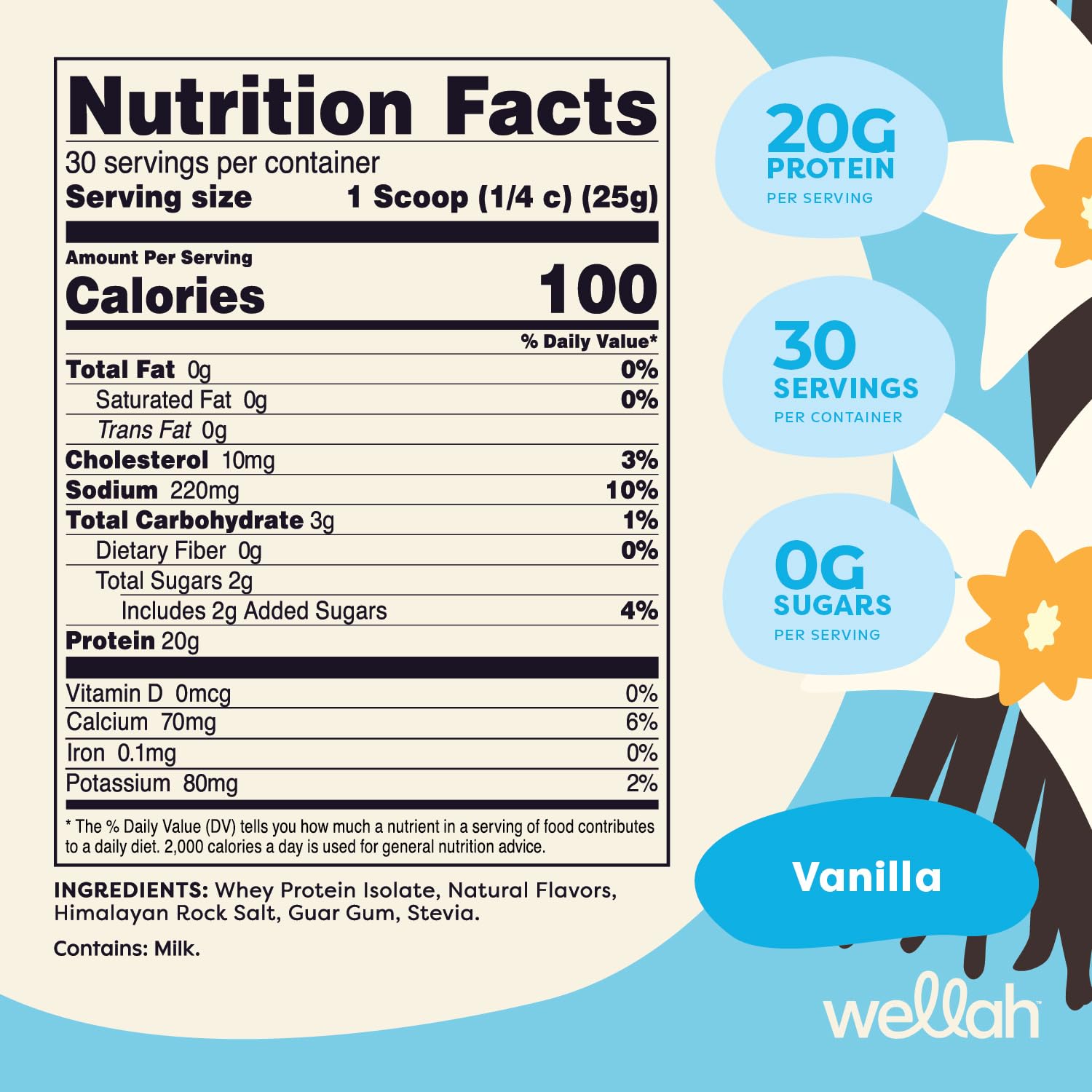 Wellah Your Whey (30 Servings, Vanilla) - Whey Protein Isolate Protein Wellah uk supplements