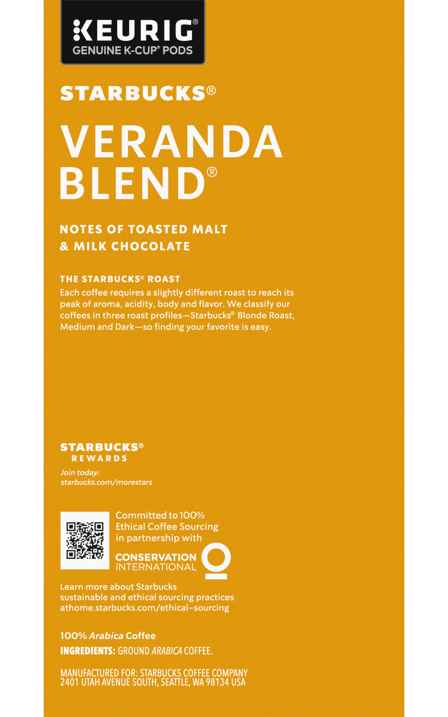 Starbucks Veranda Blend Coffee K-Cups,4/24 Pack-96 K-Cups Starbucks uk supplements
