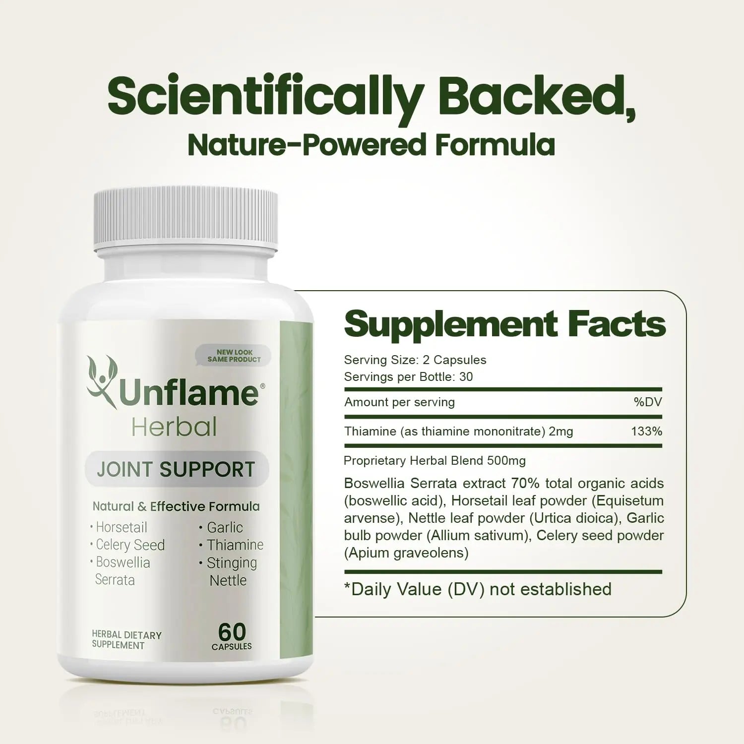 Unflame Herbal Supplement – Botanical Support for Joints, Back, and Muscles – 60 Capsules – Natural Herbal Blend – Dietary Supplement Unflame uk supplements