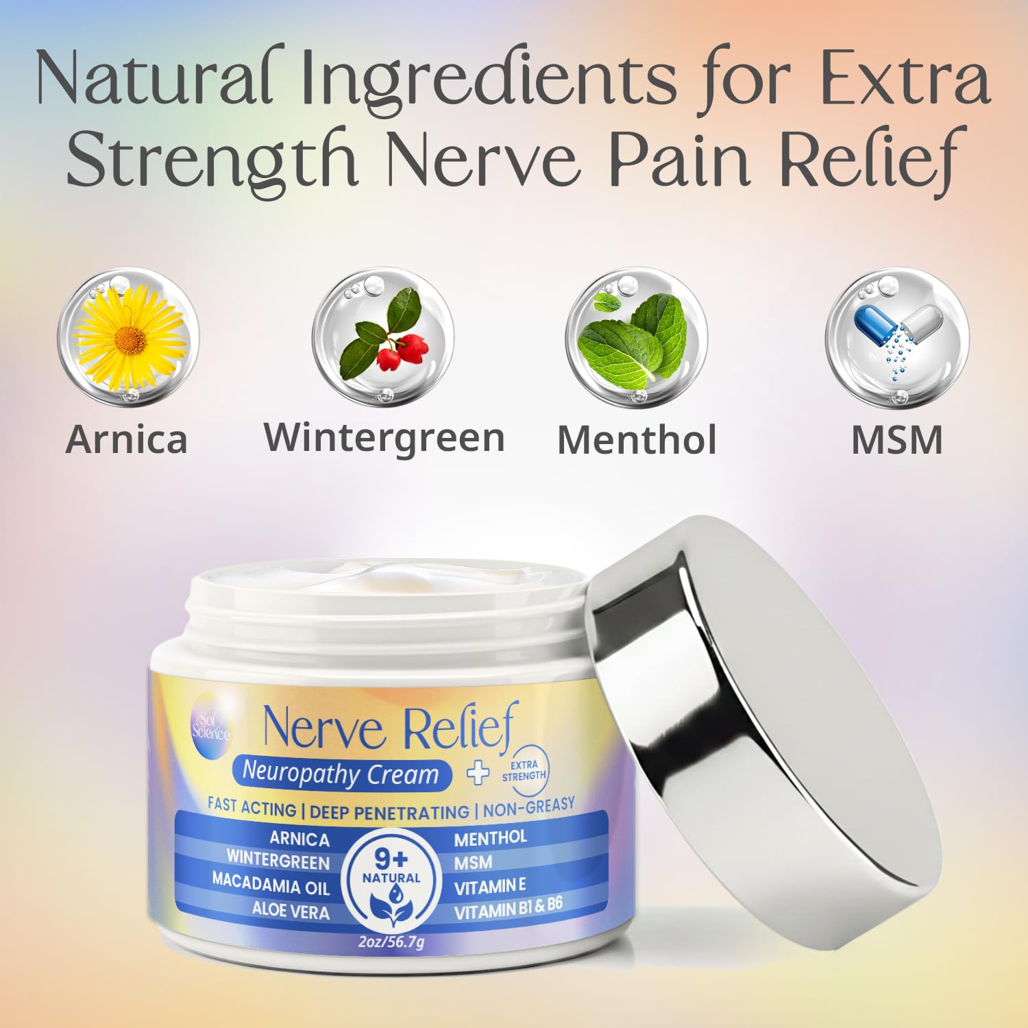 PURPLE CANYON Nerve Pain Relief Cream for Neuropathy – for Feet & Legs | MSM, Arnica, Alpha Lipoic Acid | Fast-Absorbing, Non-Greasy Formula | 2 oz PURPLE CANYON uk supplements