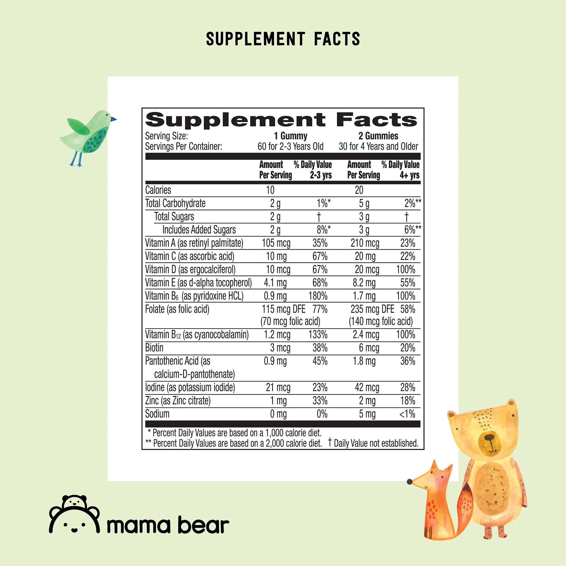 Amazon Brand - Mama Bear Organic Kids Multivitamin, 60 Gummies, 1 Month Supply (Packaging May Vary), Berry, Cherry & Orange Mama Bear uk supplements