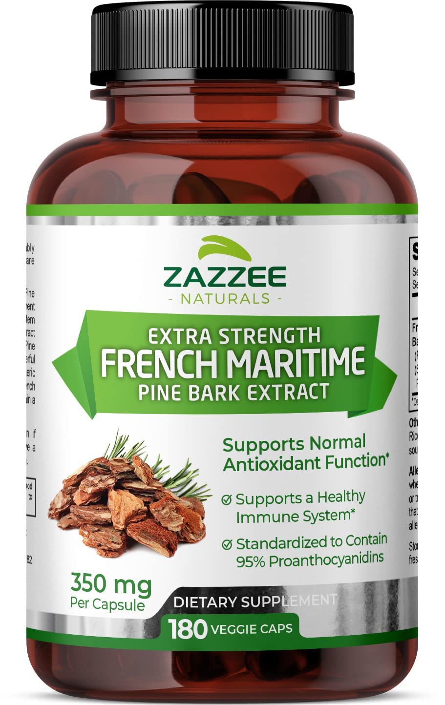 Zazzee Extra Strength French Maritime Pine Bark Extract, 350 mg Per Capsule Zazzee uk supplements