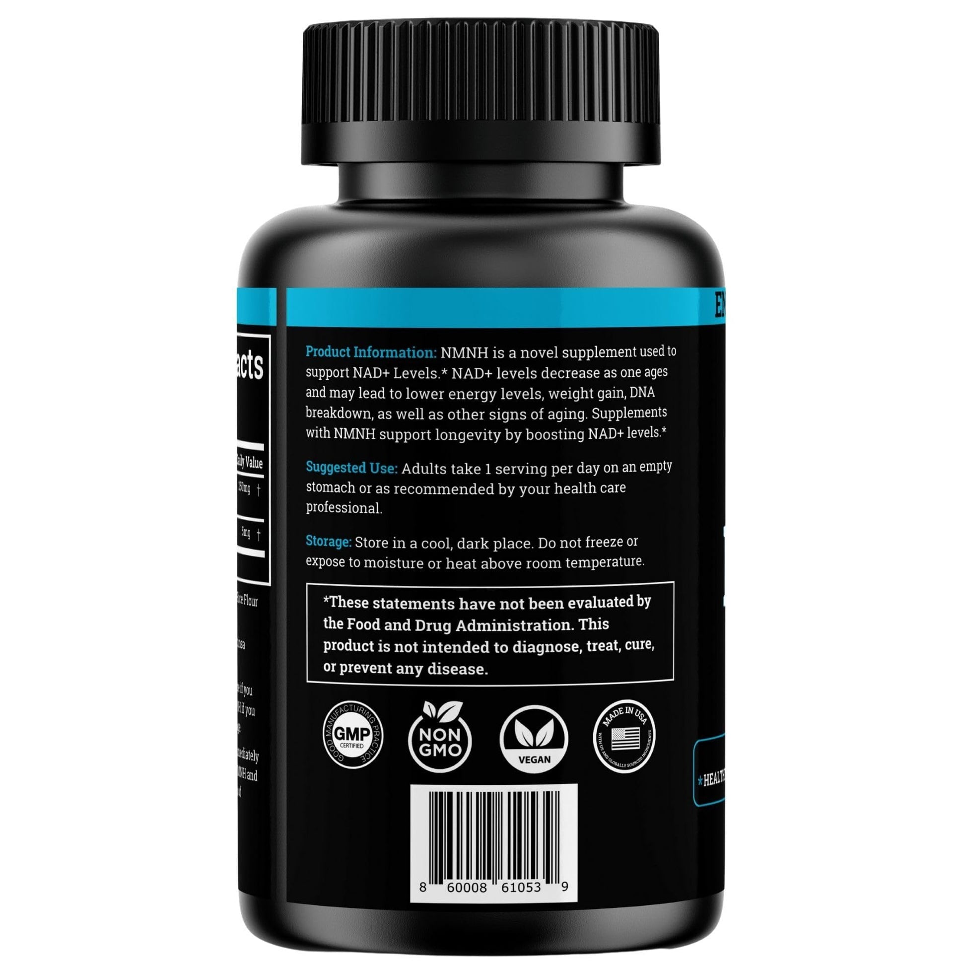 NMNH Supplement 250MG Pure Dihydro-Nicotinamide Mononucleotide (NMN Supplement Alternative with Bioperine® For 3X The Bioavailability) NAD Supplement to Boost NAD+ Levels For Anti-Aging & Energy Black Forest uk supplements