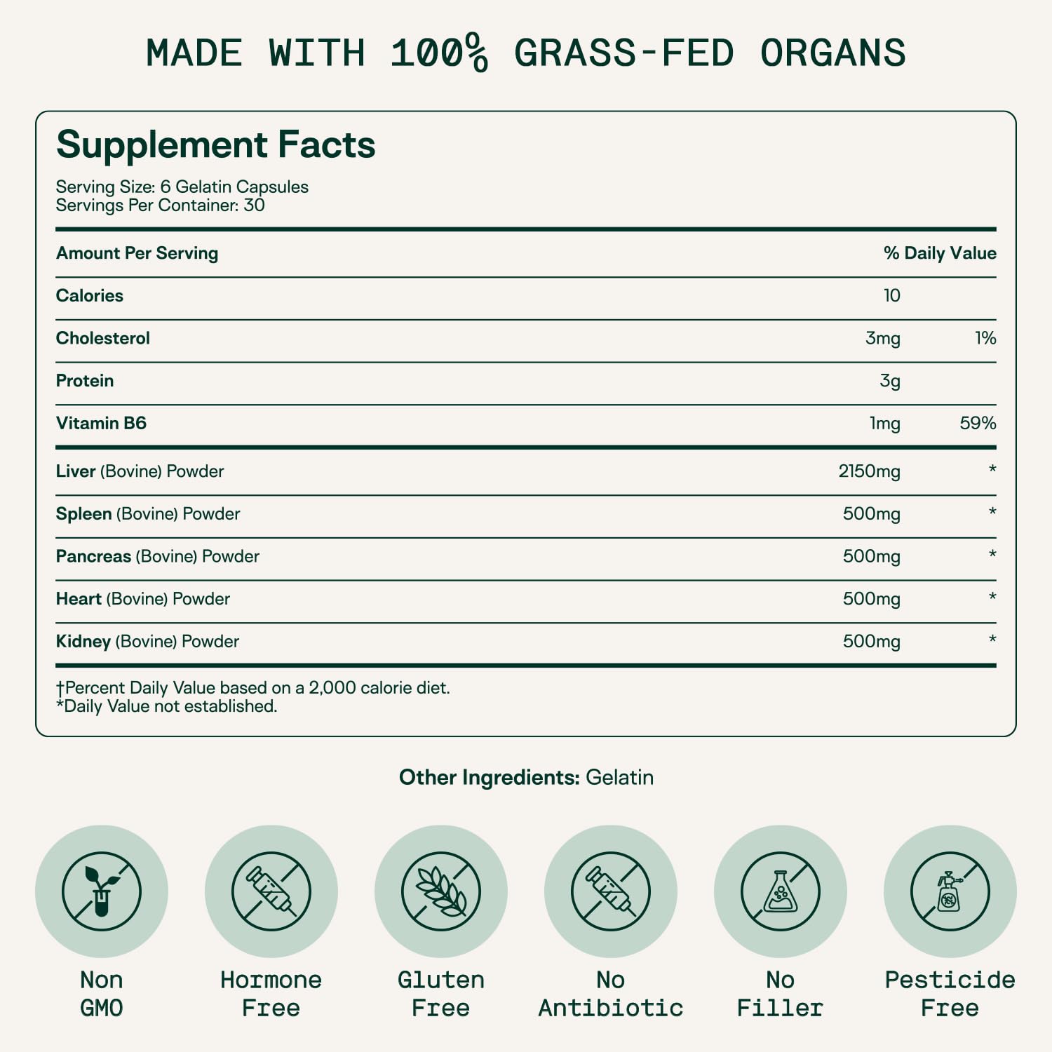 Adapt Naturals Organ Supplement, Bioavailable Grass Fed Beef Liver Capsules, Blend of Liver, Heart, Kidney, Pancreas & Spleen, Support Liver Cleanse Detox & Repair | Source of CoQ10-30 Days Supply ADAPT NATURALS BY CHRIS KRESSER uk supplements