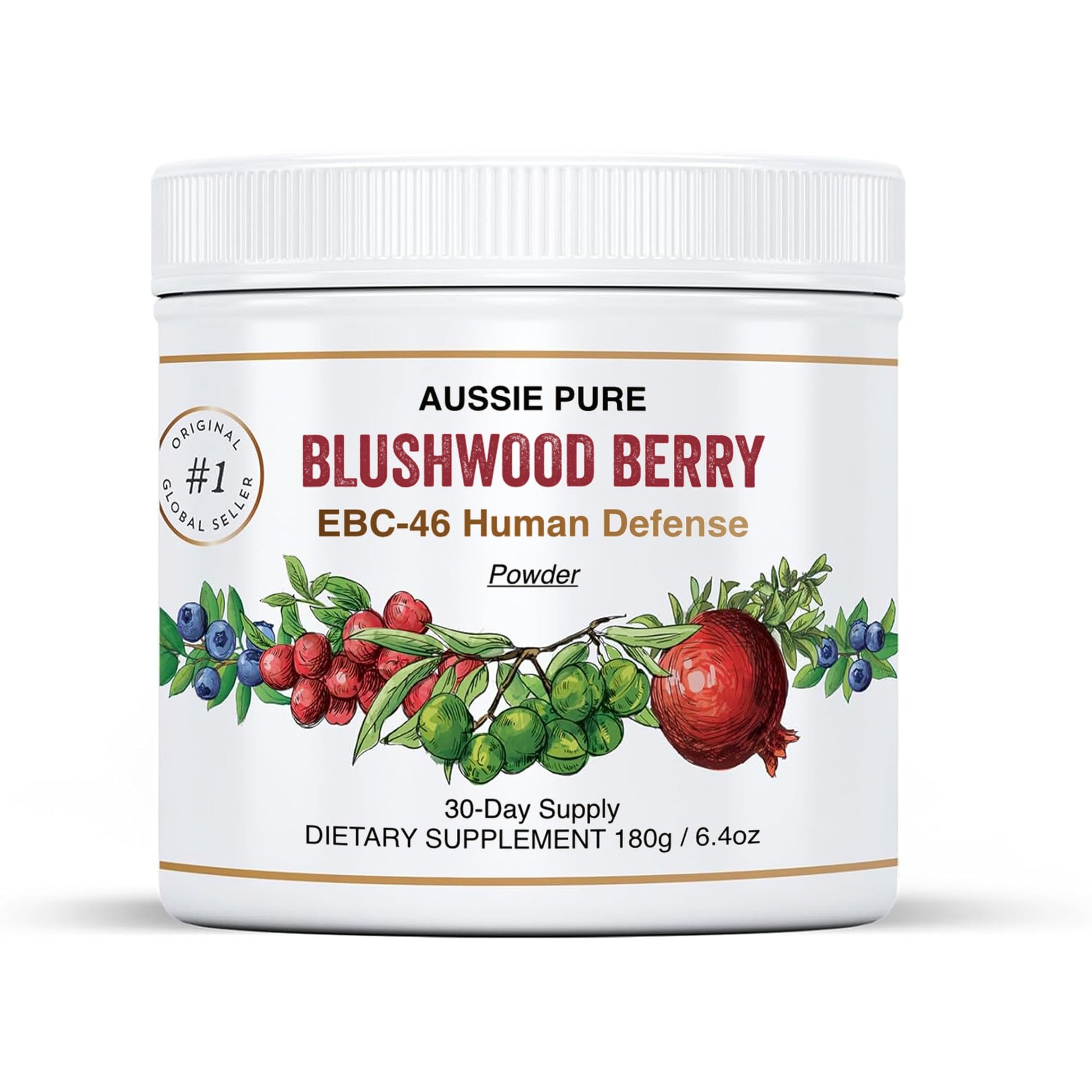 Aussie Pure Blushwood Berry Powder EBC-46 - Maximum Strength Immune and Cell Support - Contains The Fruit and Seed - 180g/6.4oz Per Container Aussie Pure uk supplements