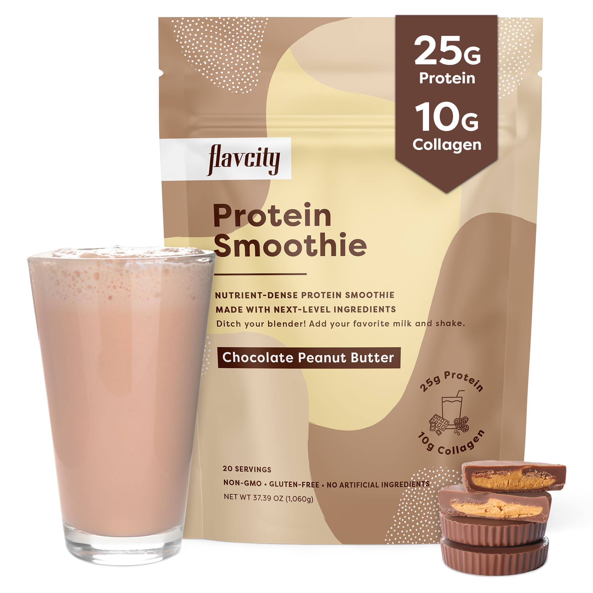 FlavCity Protein Powder Smoothie, Chocolate Peanut Butter - 100% Grass-Fed Whey Pro FlavCity uk supplements