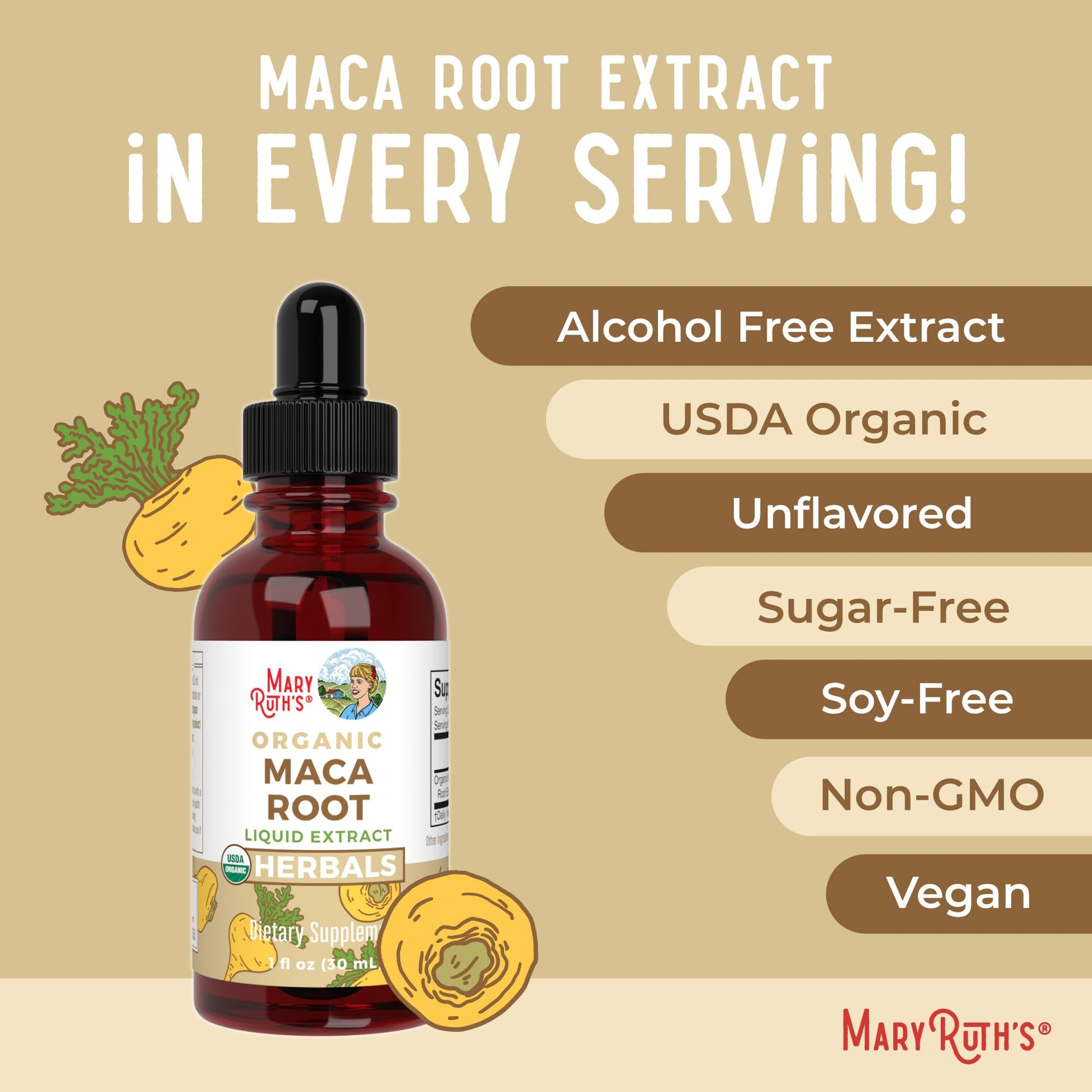 MaryRuth’s USDA Organic Maca Root Liquid Drops | Vegan | Non-GMO | Gluten Free | Alcohol Free | 1 Fl Oz MARYRUTH'S uk supplements