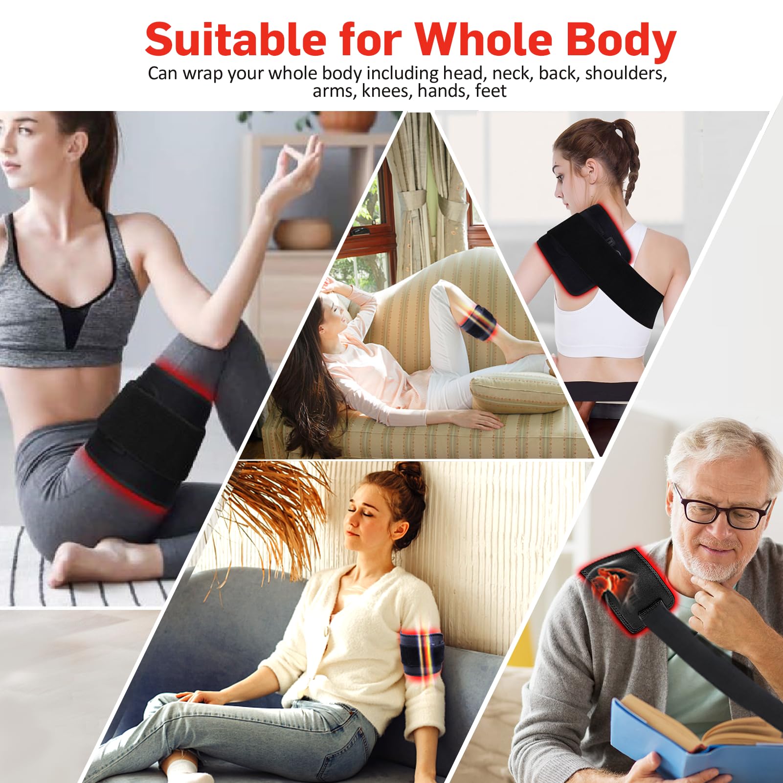 Red Light Therapy Belt, Infrared Light Therapy for Body, Wearable Wrap with Timer GMOWNW uk supplements