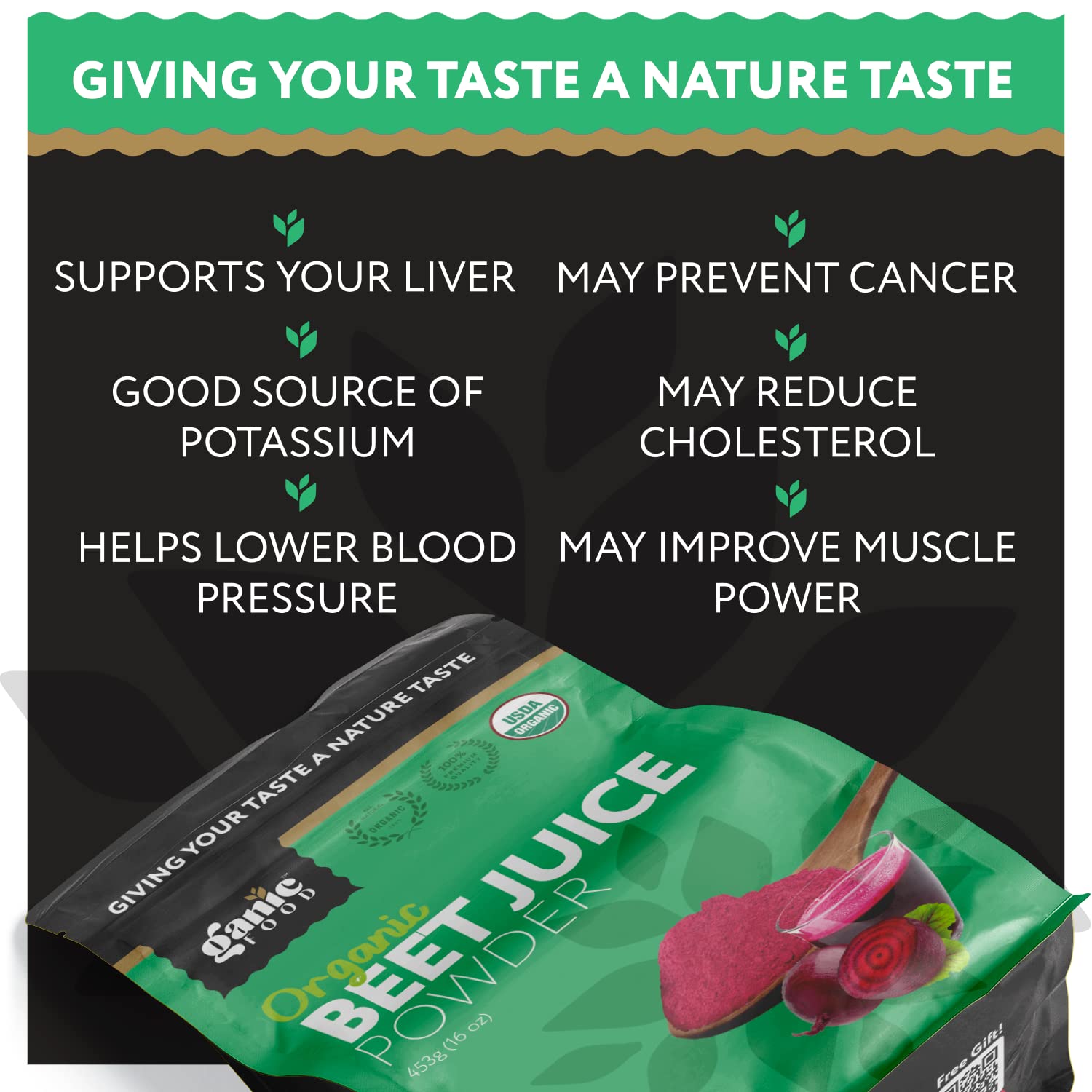 Ganic Food Organic Beet Root Juice Powder, 16 Ounces Ganic Food uk supplements