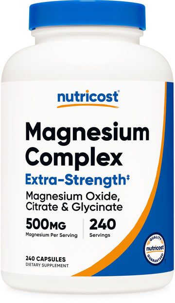 Nutricost Magnesium Complex 500mg, 240 Capsules - Magnesium Oxide, Citrate, and Glycinate - Gluten Free and Non-GMO Nutricost uk supplements