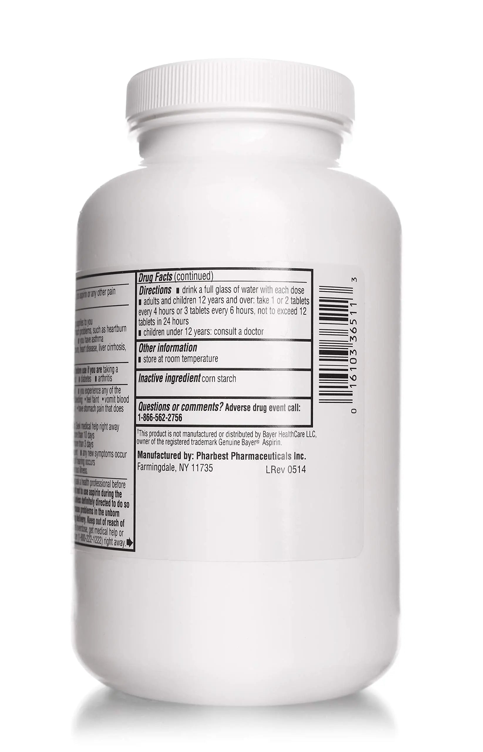 PHARBEST Aspirin 325 mg | Regular Strength | 1000 Count Uncoated Tablets PHARBEST uk supplements