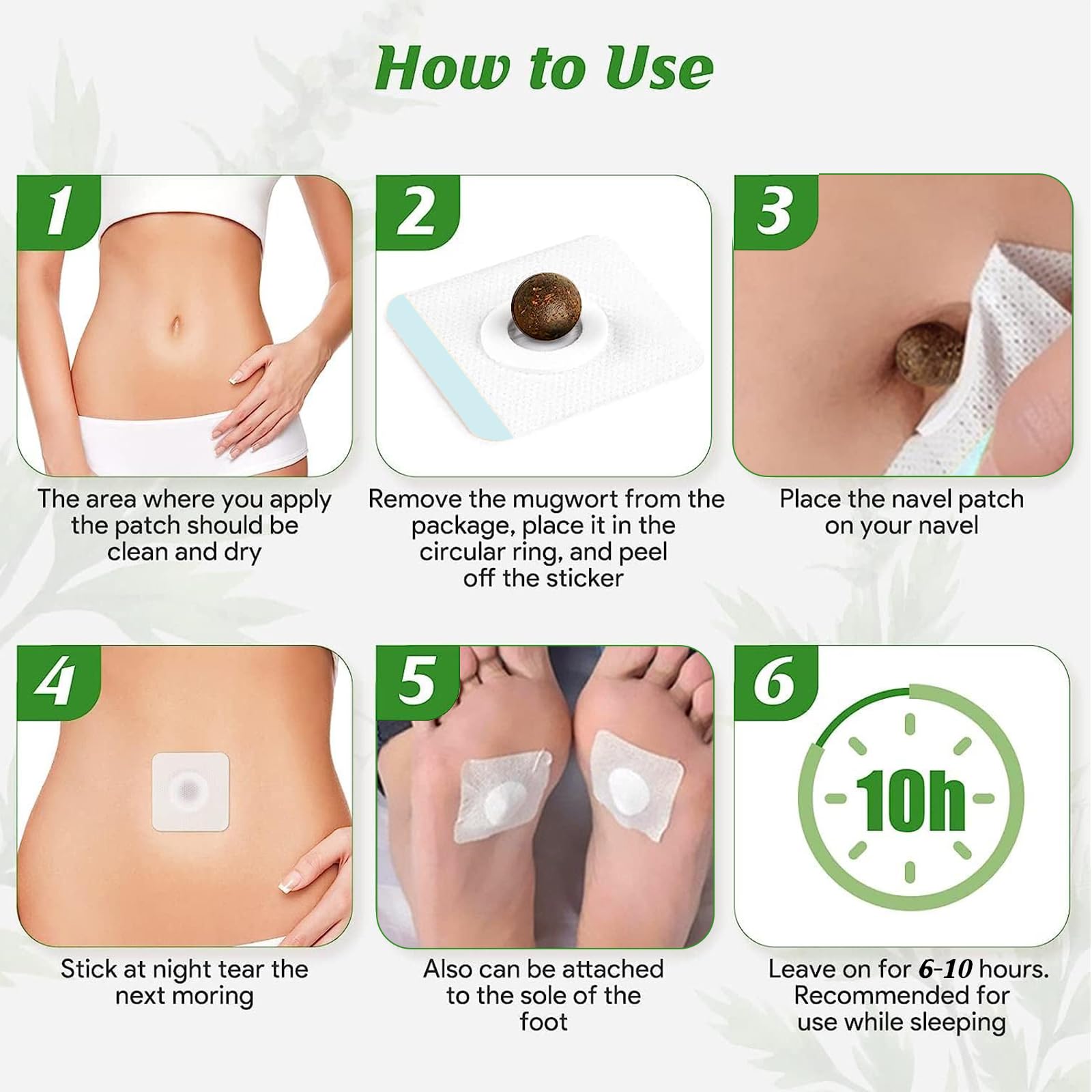 Mugwort Belly Patch,30Pcs Natural Wormwood Essence Pills and 30Pcs Belly Sticker, Moxa Hot BENJEN uk supplements