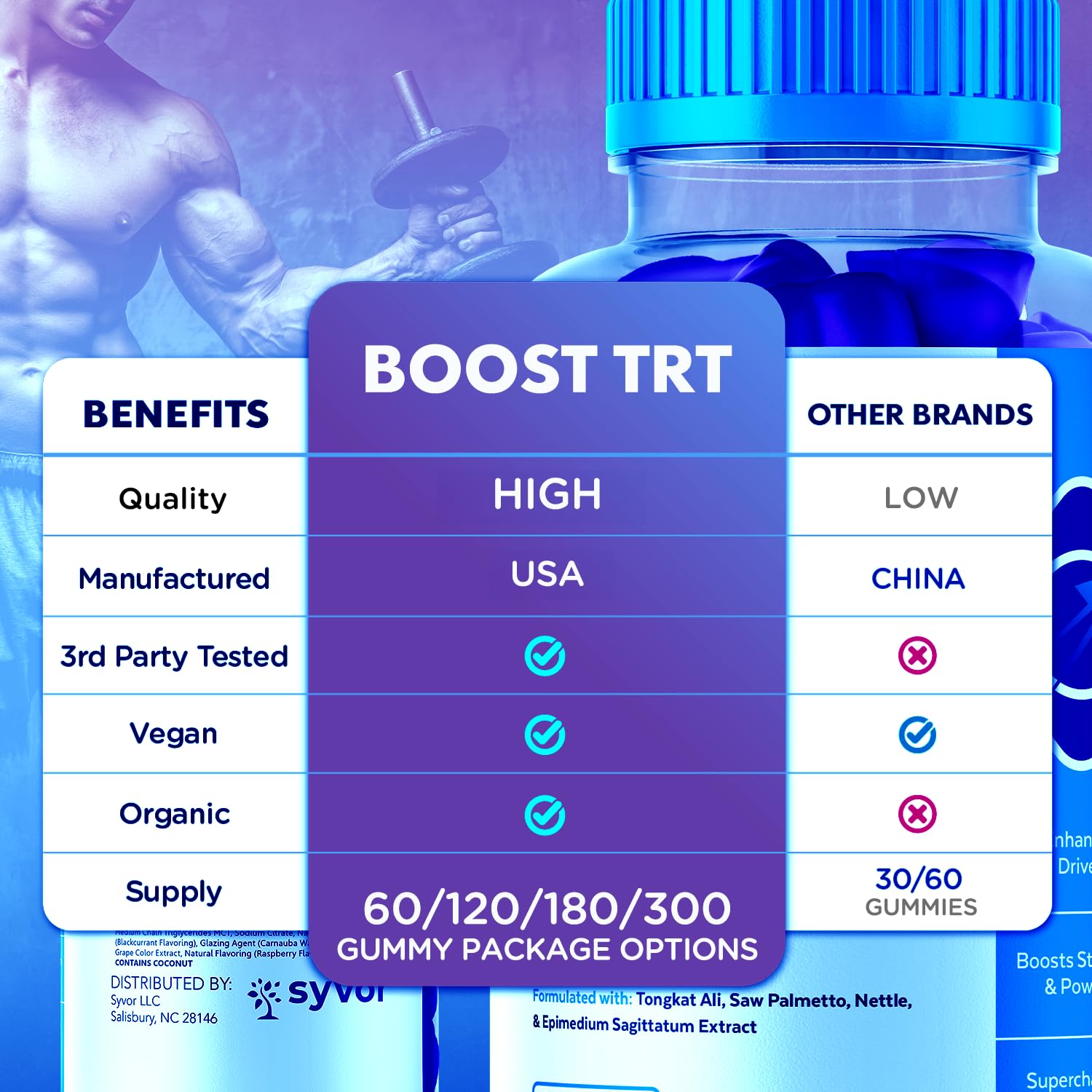 (3 Pack) Boost TRT Gummies for Men, Official Boost TRT Male Performance Gummys with Natural Ingredients, Advanced BoostTRT Men's Gummy Supplement with Maximum Strength Premium Vitamins (180 Gummies) Syvor uk supplements