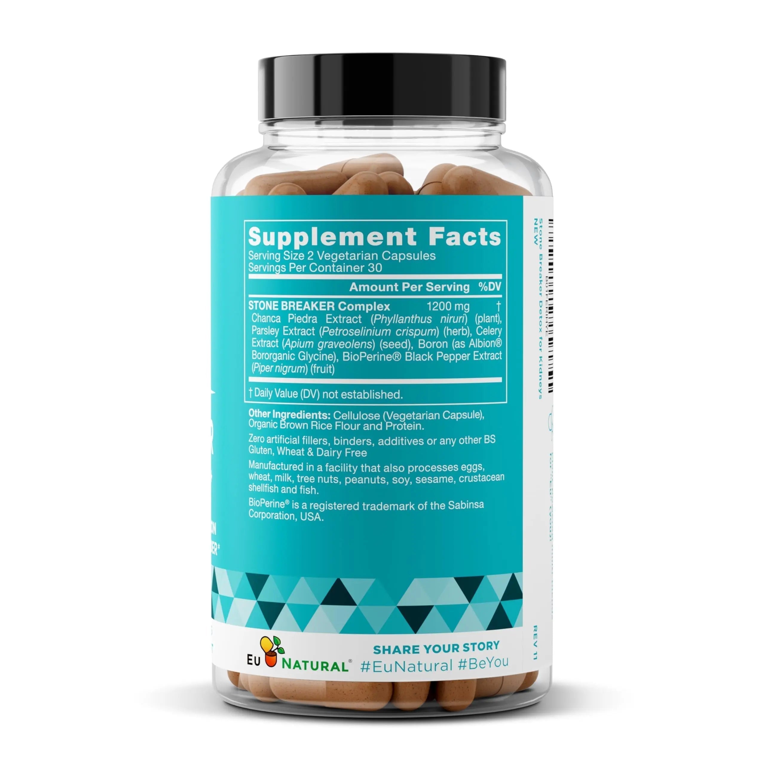 Chanca Piedra Stone Breaker - The Original Stone Breaking Formula with Celery Seed & Parsley - Supports Kidney, Gallbladder & Urinary Tract Cleansing to Help Flush Impurities - 60 Vegetarian Capsules Eu Natural uk supplements