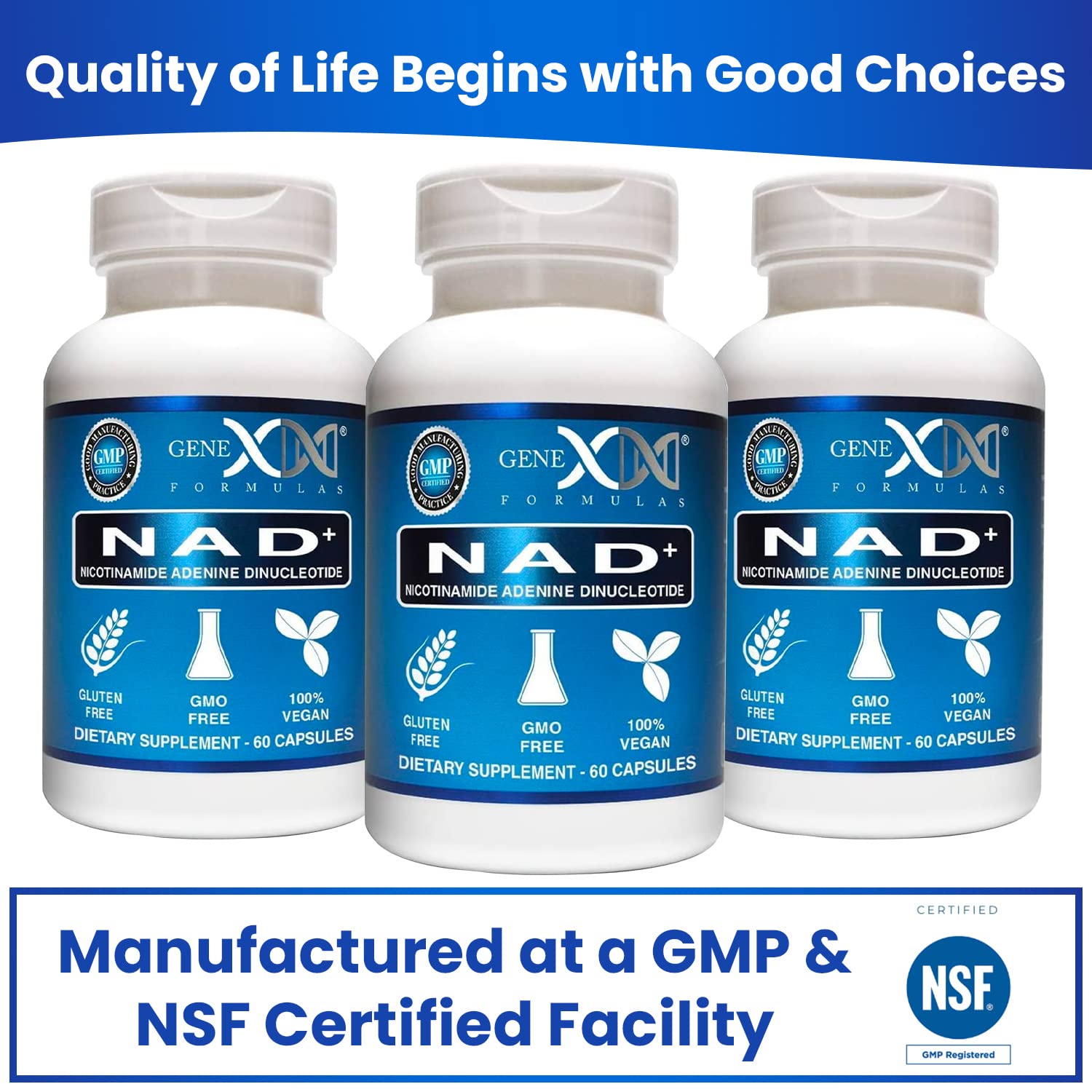 Genex Formulas NAD+ 250mg Serving 60 Capsules Nicotinamide Adenine Dinucleotide (Actual NAD+ Not a Precursor) (1) Genex Formulas uk supplements