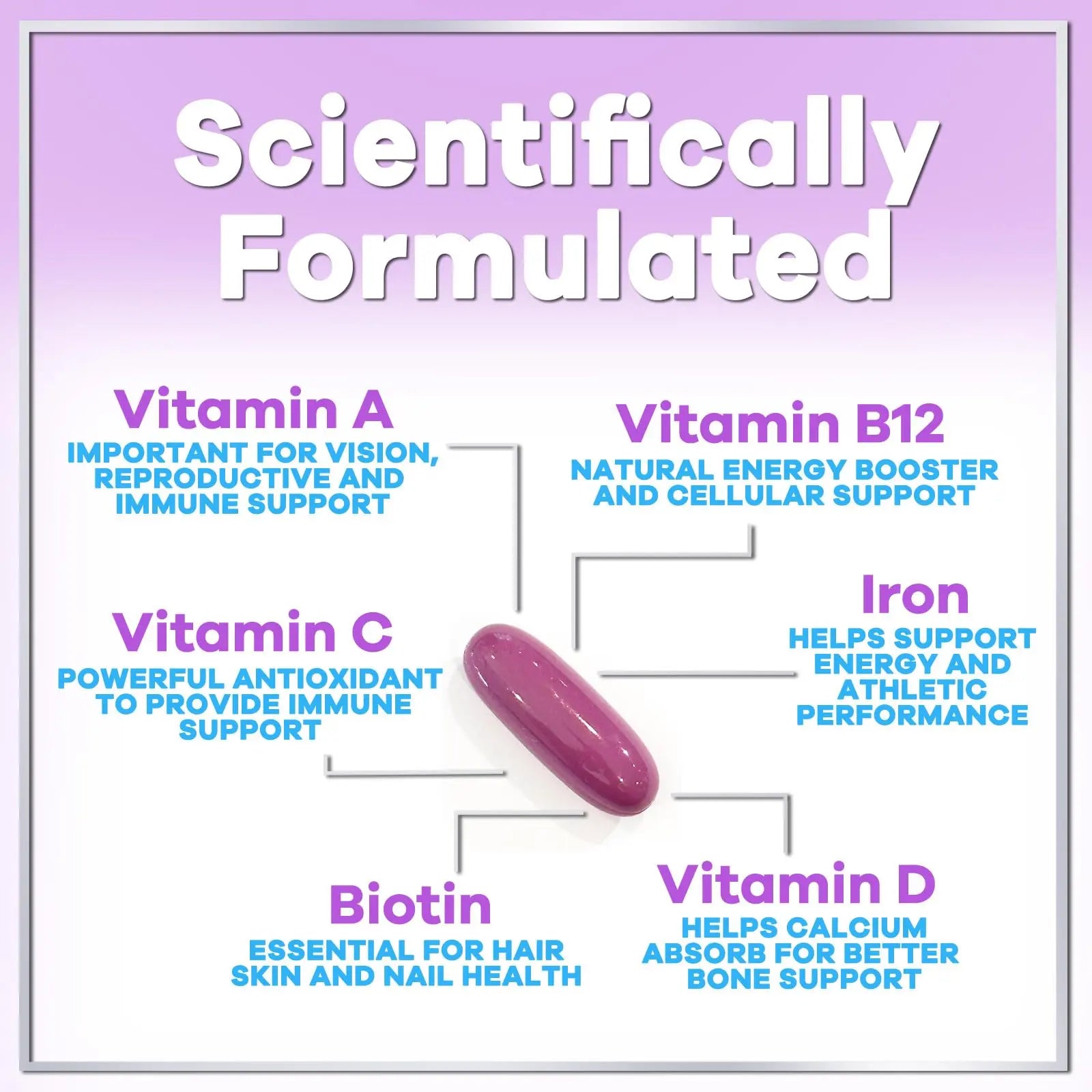 Multivitamin For Women - Complete Daily Woman's Multivitamins with Biotin, Calcium, Folic Acid, Iron, Zinc, Vitamin A, C, D, E & B Vitamins Hello Lovely! uk supplements