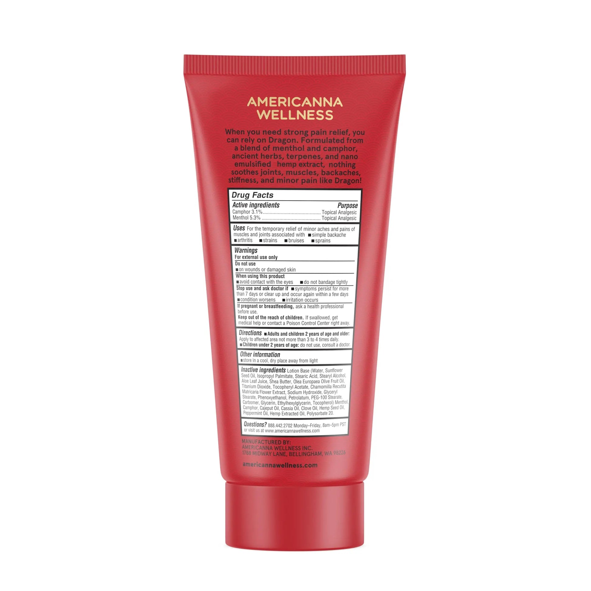 Americanna Wellness Dragon Lotion 3.4oz Regular Red Americanna Wellness uk supplements