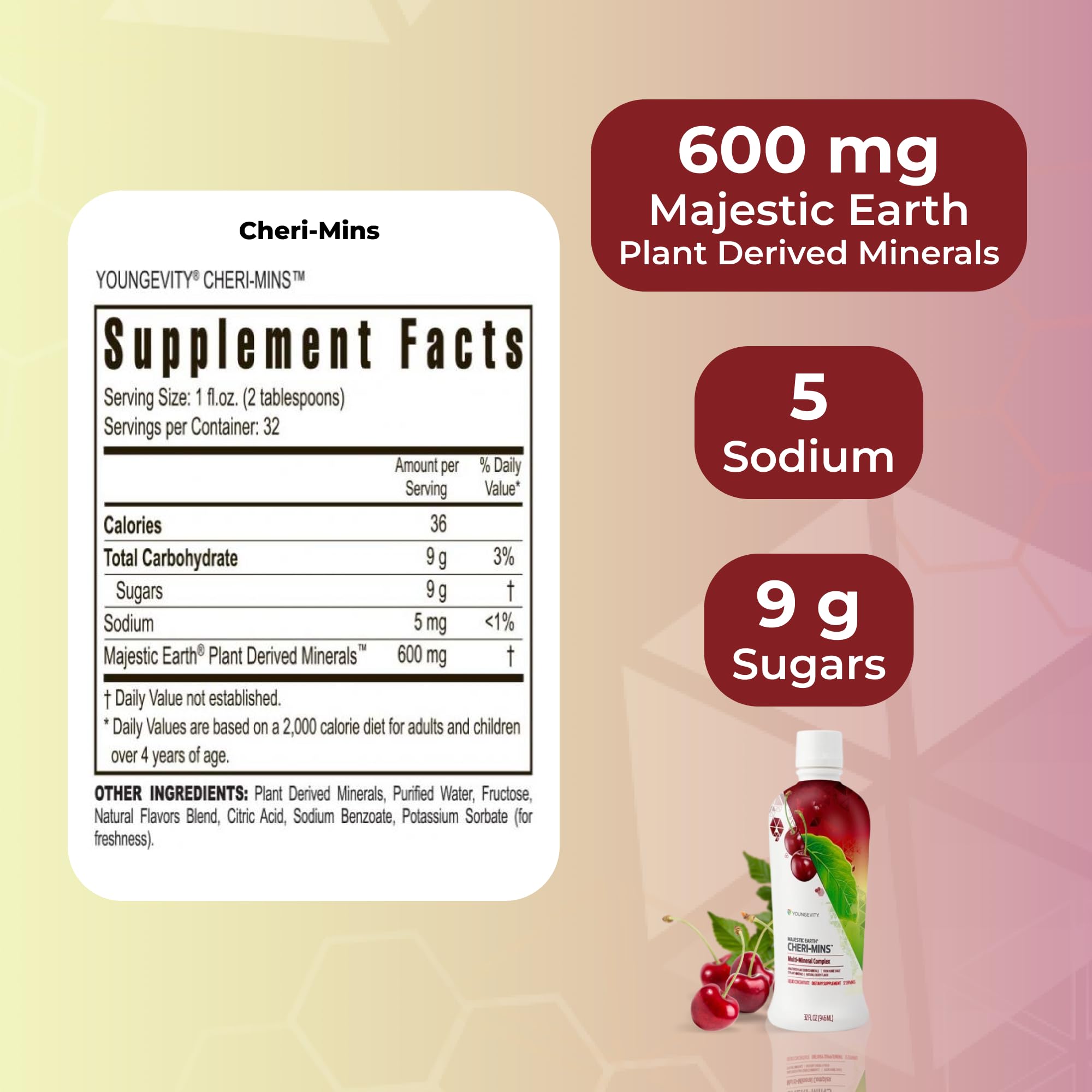 Youngevity Cheri-Mins™ Plant Derived Liquid Minerals - Great Tasting Formula - 77+ Natural Unaltered Trace Minerals - Colloidal Form Humic Shale (32 Fl Oz) Youngevity uk supplements