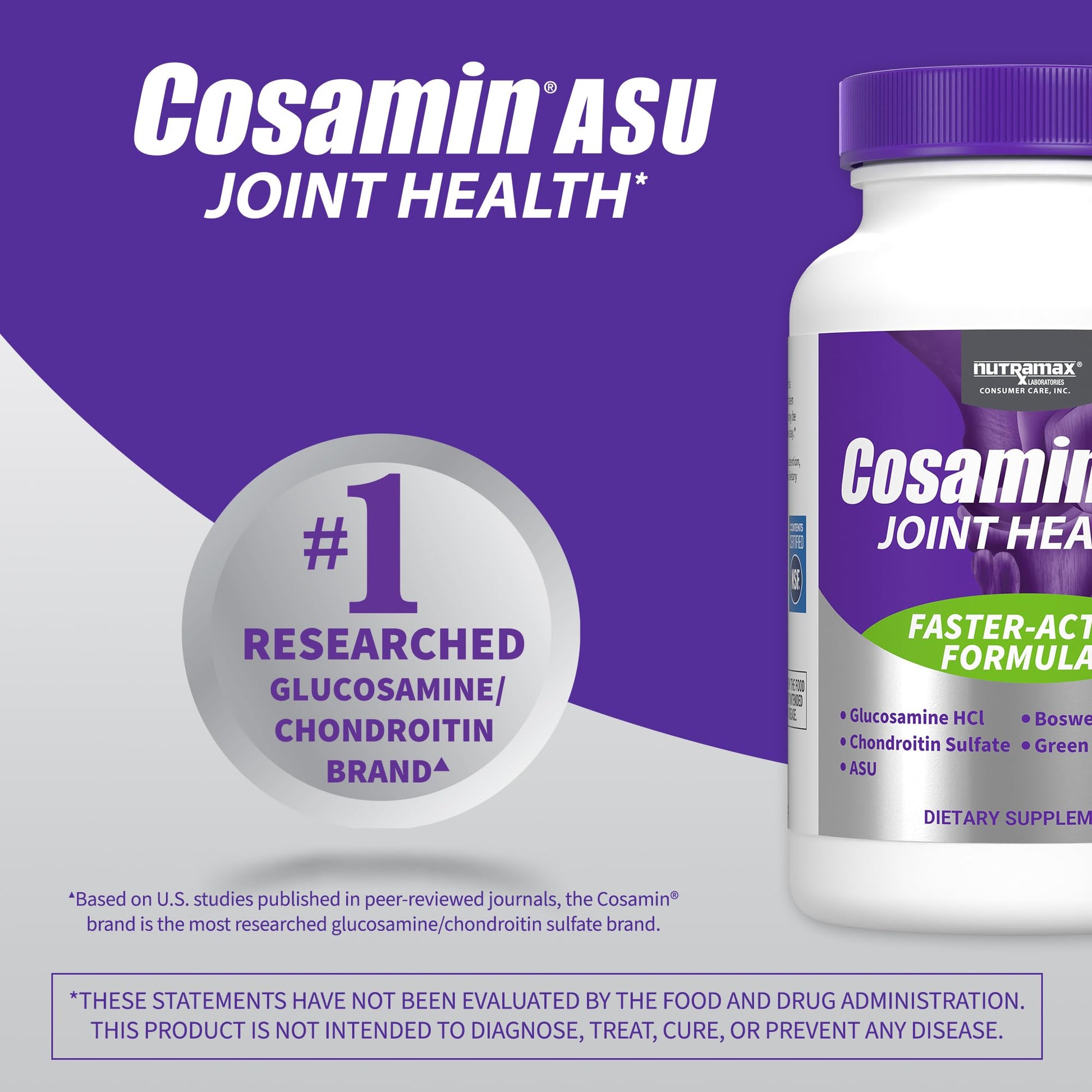 Nutramax Laboratories Cosamin® ASU Joint Health Supplement with Glucosamine, Chondroitin & ASU for Adult Men & Women, Joint Supplement, 230 Capsules Nutramax Laboratories uk supplements