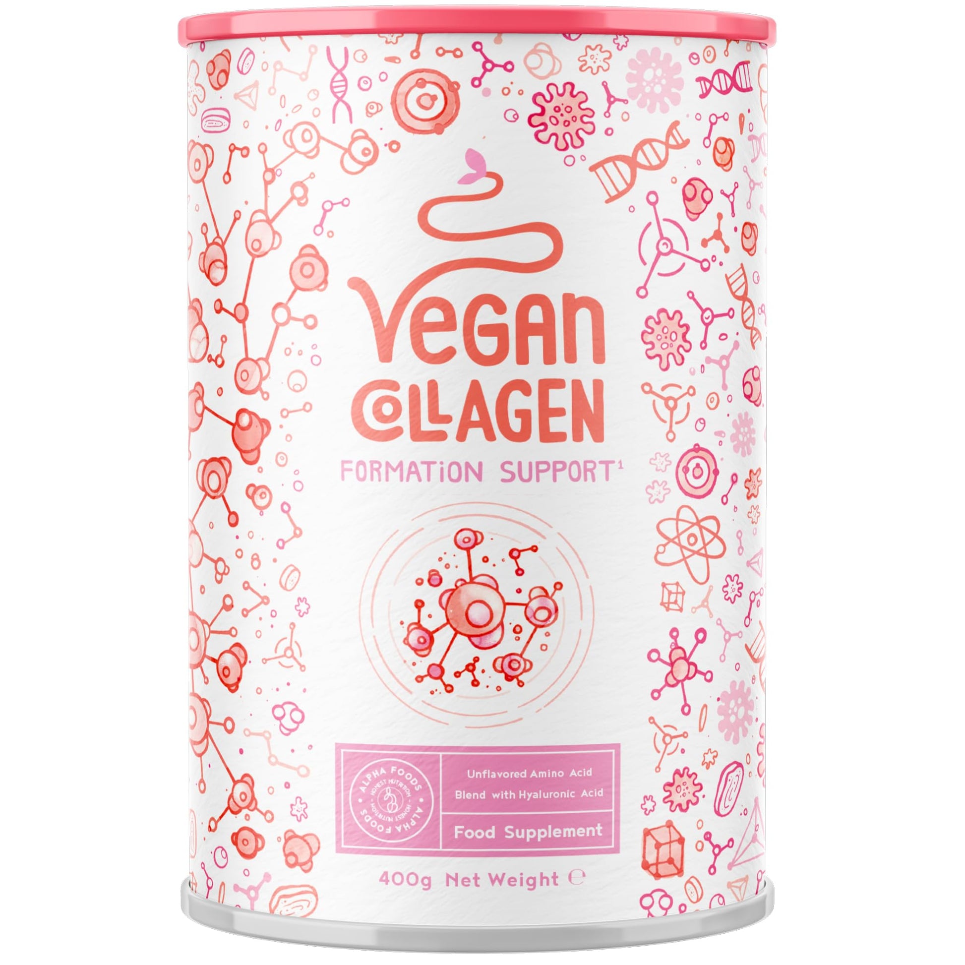 Vegan Collagen Powder with Hyaluronic Acid - Unflavoured 400g Powder Alpha Foods uk supplements