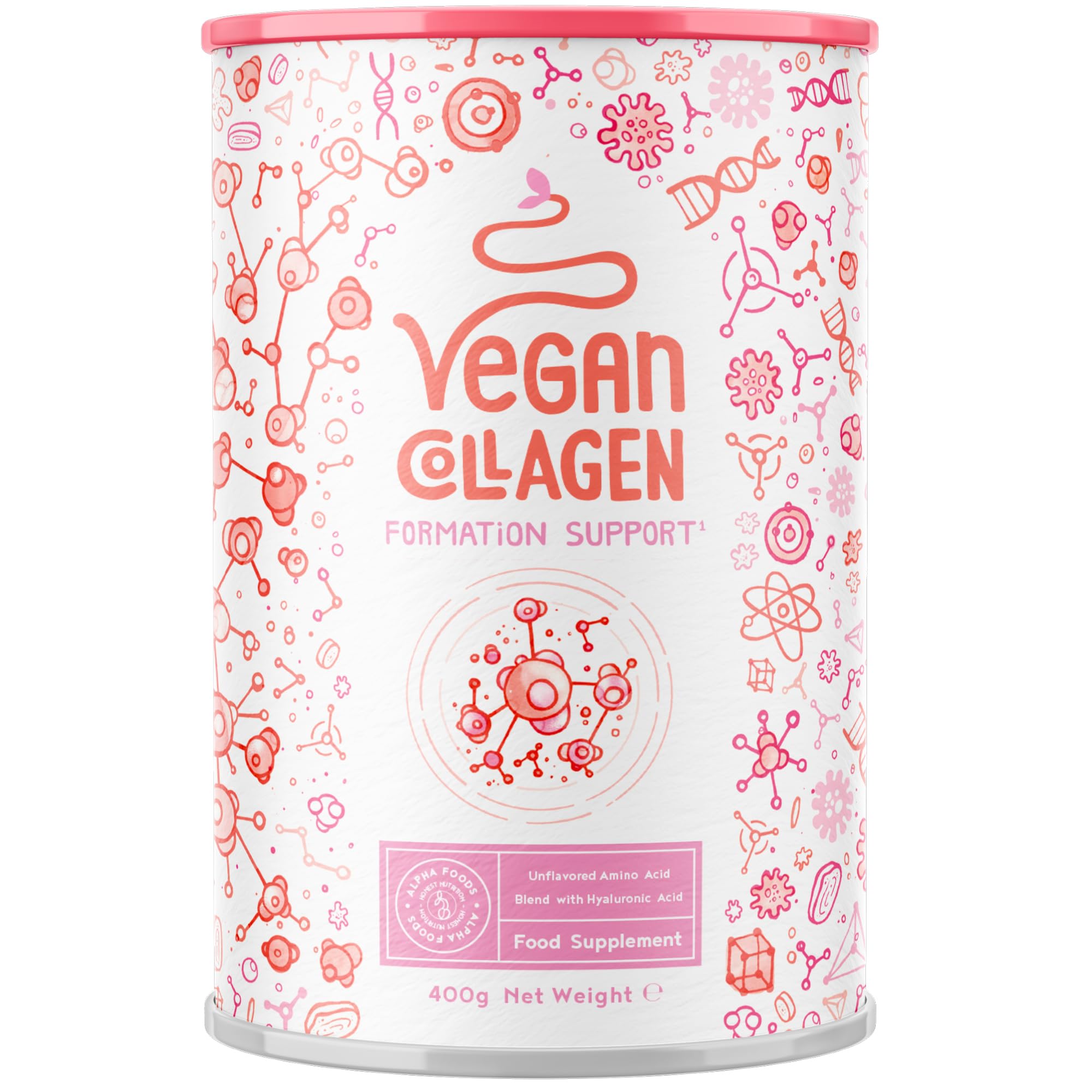 Vegan Collagen Powder with Hyaluronic Acid - Unflavoured 400g Powder Alpha Foods uk supplements
